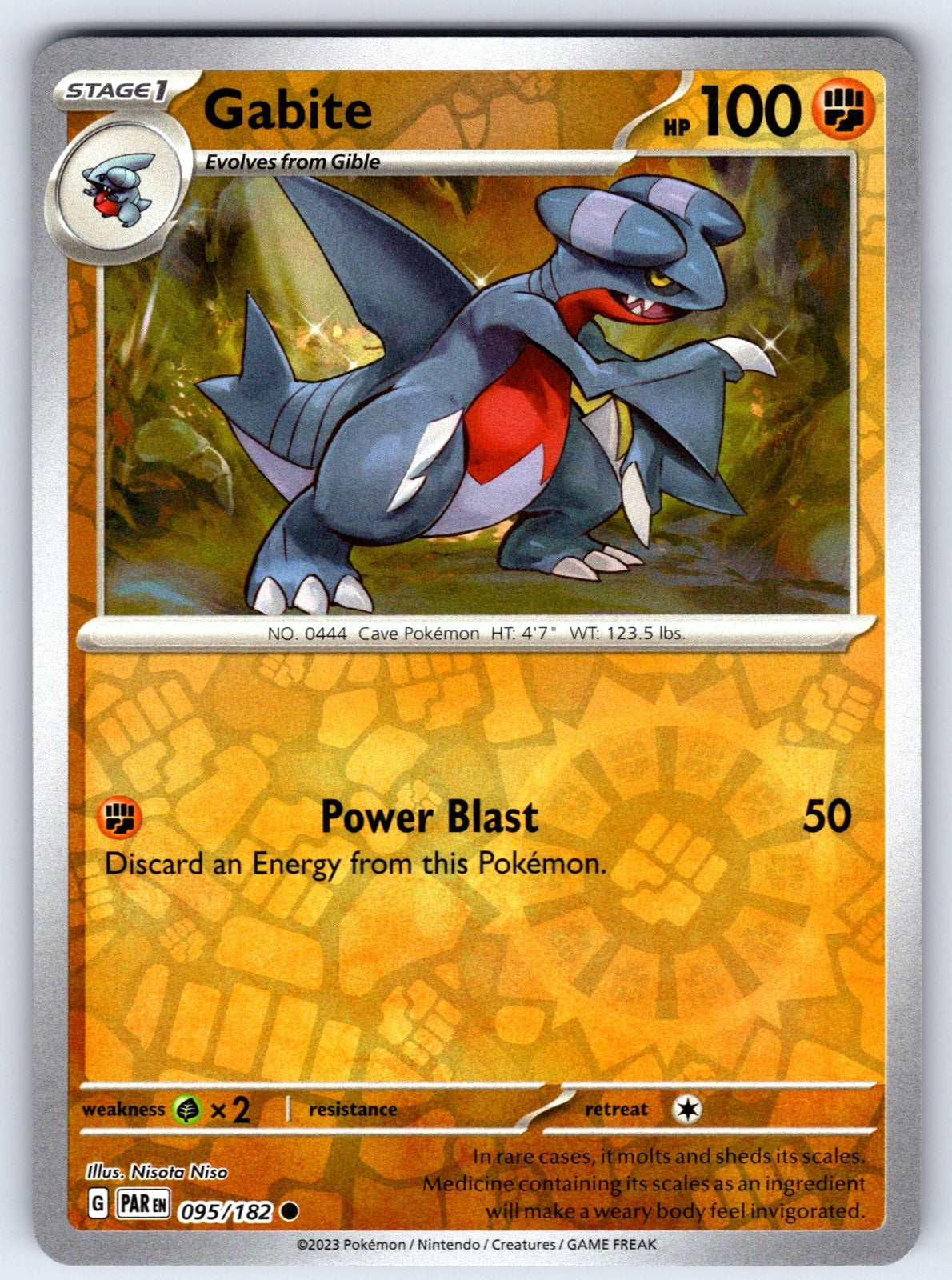 Gabite Reverse Holo Common SV04: Paradox Rift 095/182 NM 2023
