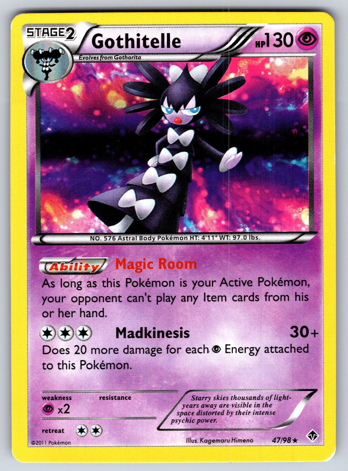 Gothitelle (47) Reverse Holo Holo Rare Emerging Powers 47/98 LP 2011
