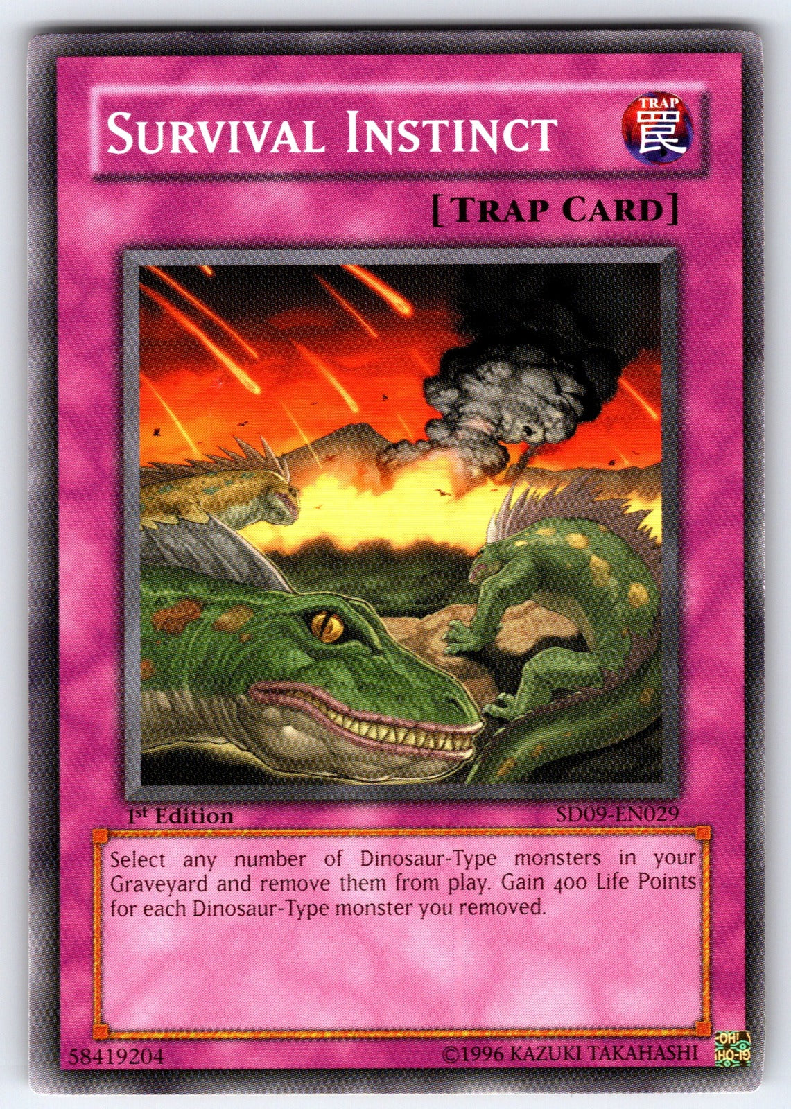 Survival Instinct 1st Edition Common Structure Deck: Dinosaur's Rage SD09-EN029 