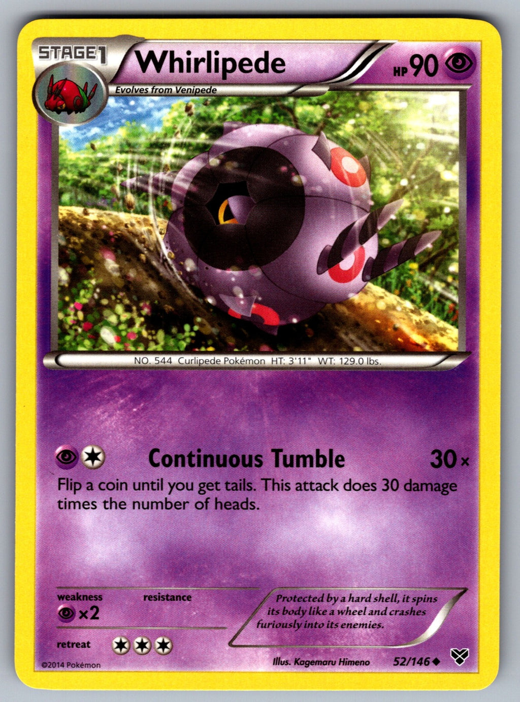 Whirlipede Uncommon XY Base Set 52/146 LP 2014