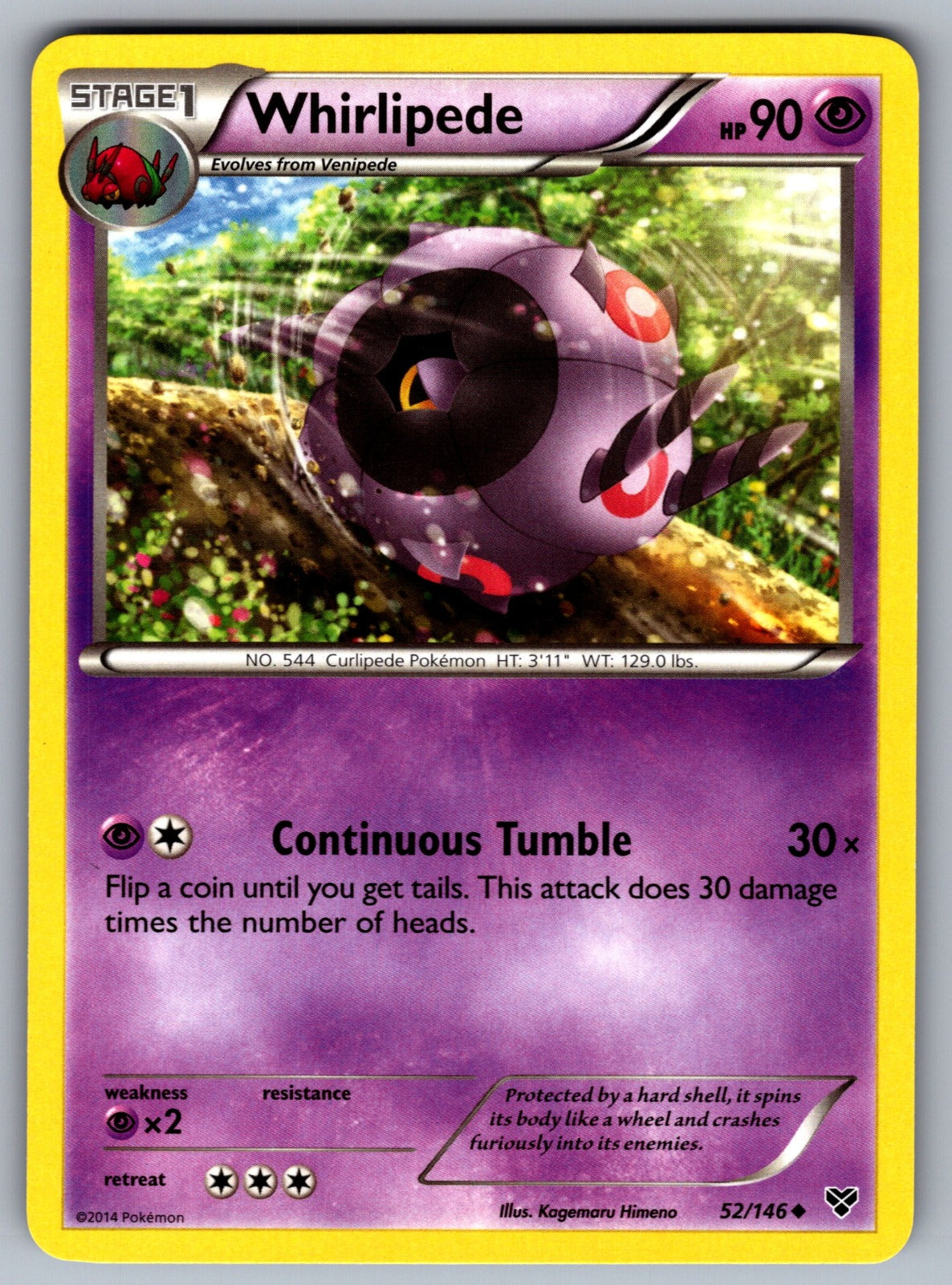 Whirlipede Uncommon XY Base Set 52/146 LP 2014