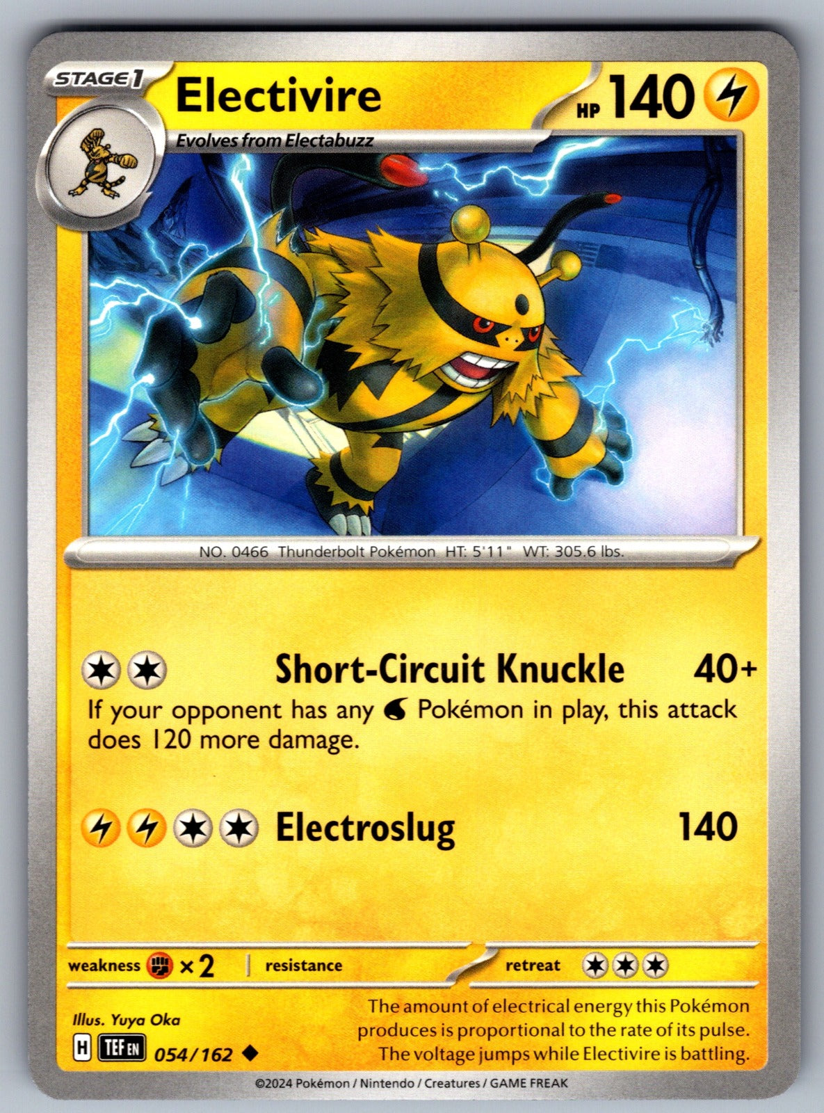 Electivire Uncommon SV05: Temporal Forces 054/162 NM 2024