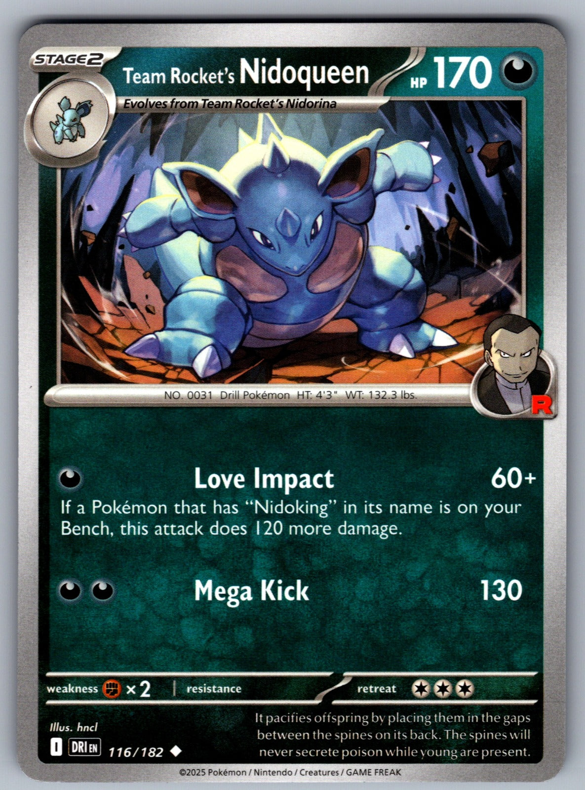 Team Rocket's Nidoqueen Uncommon SV10: Destined Rivals 116/182 NM 2025
