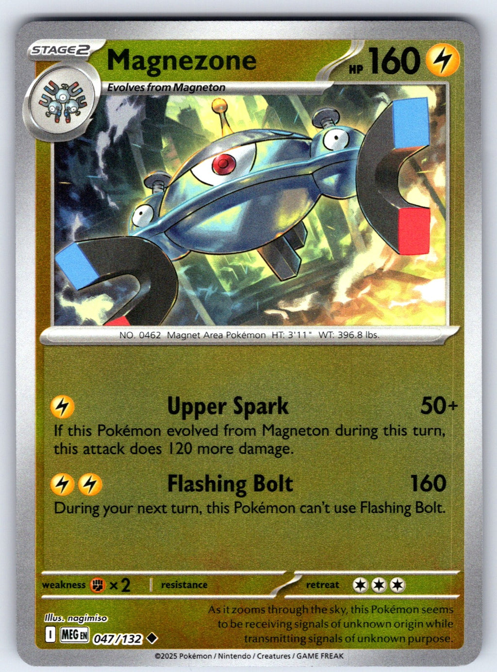 Magnezone Reverse Holo Uncommon ME01: Mega Evolution 047/132 NM 2025
