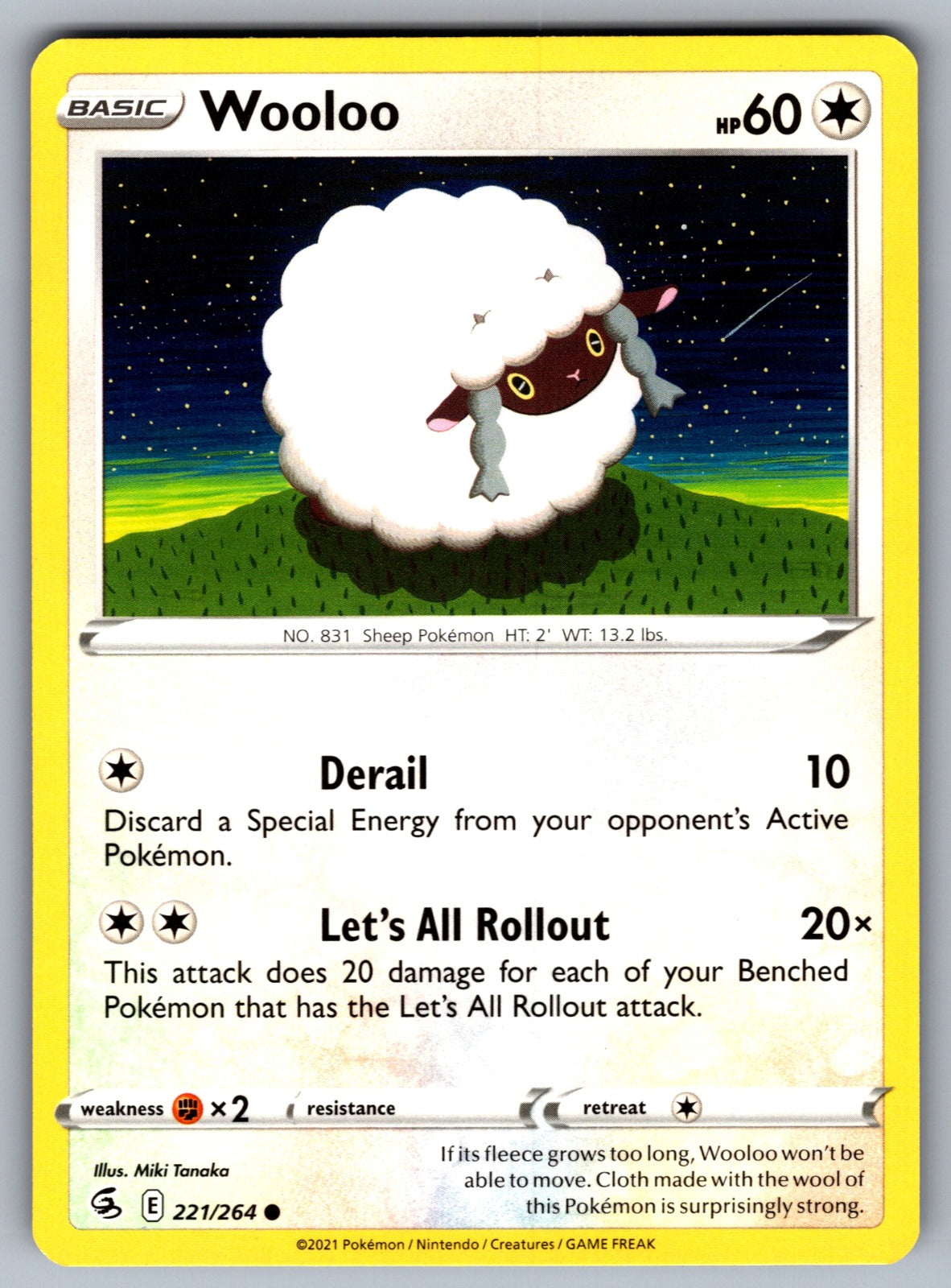 Wooloo (221) Common SWSH08: Fusion Strike 221/264 NM 2021