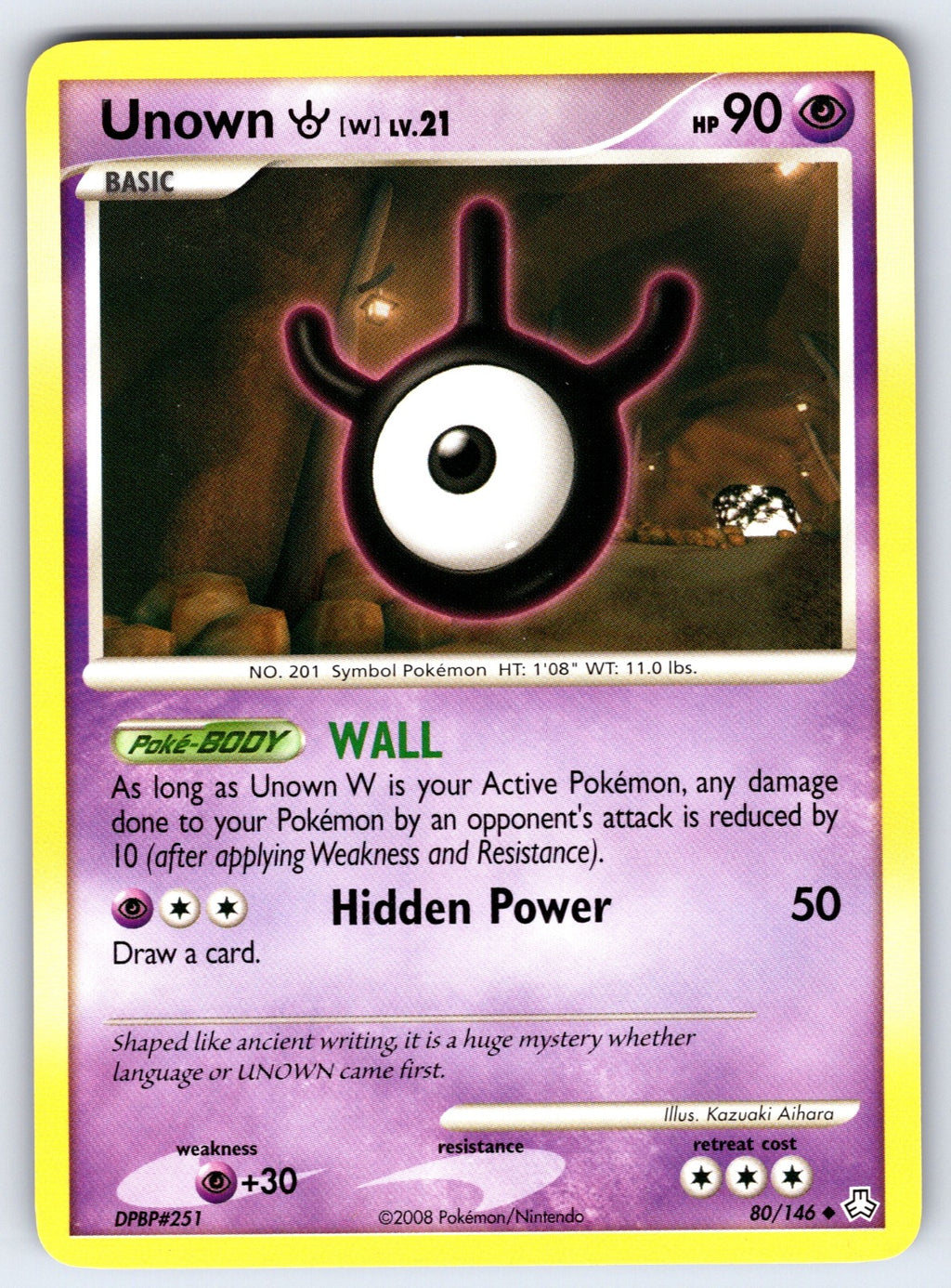 Unown (W) Uncommon Legends Awakened 80/146 LP 2008