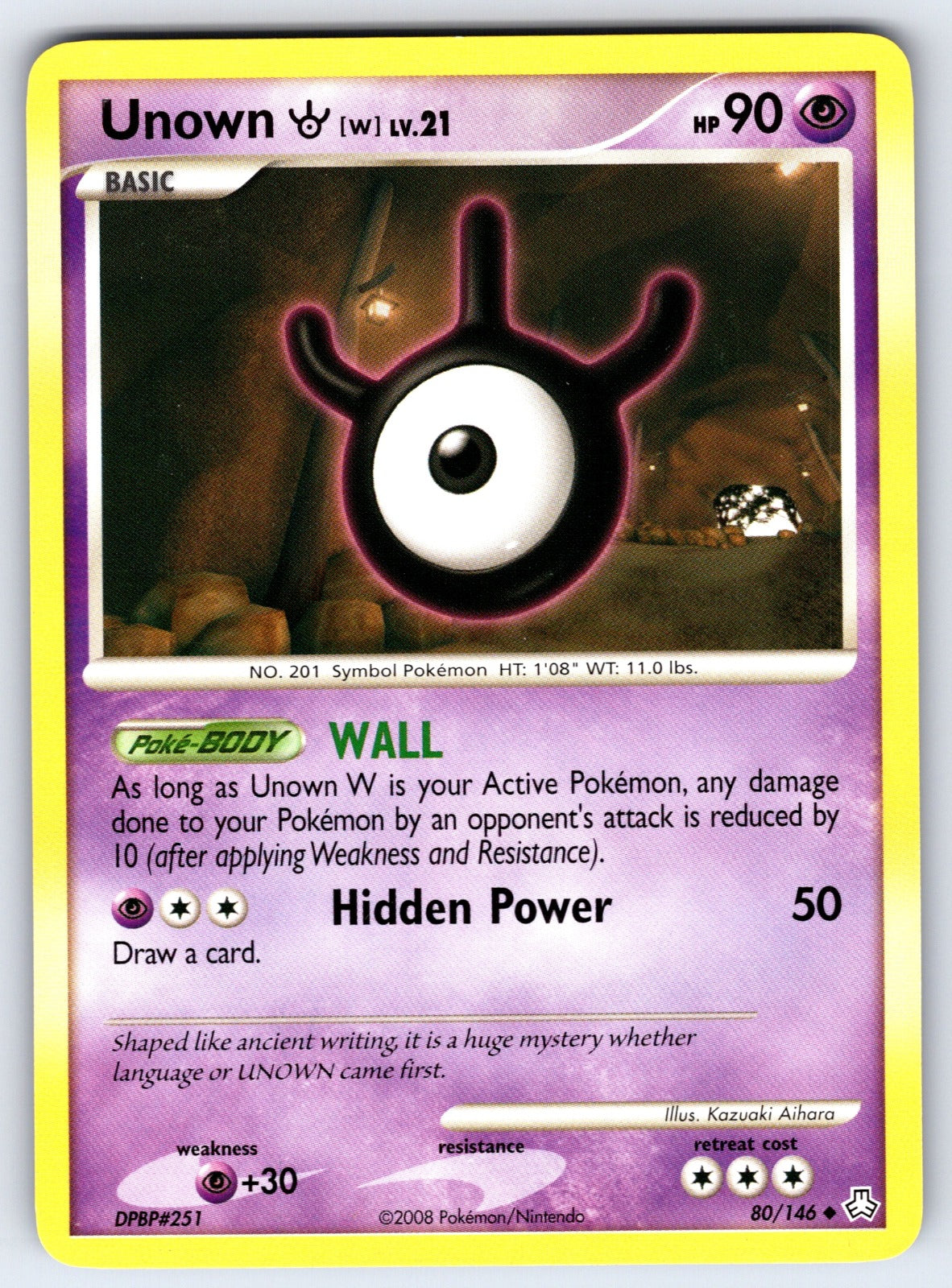 Unown (W) Uncommon Legends Awakened 80/146 LP 2008