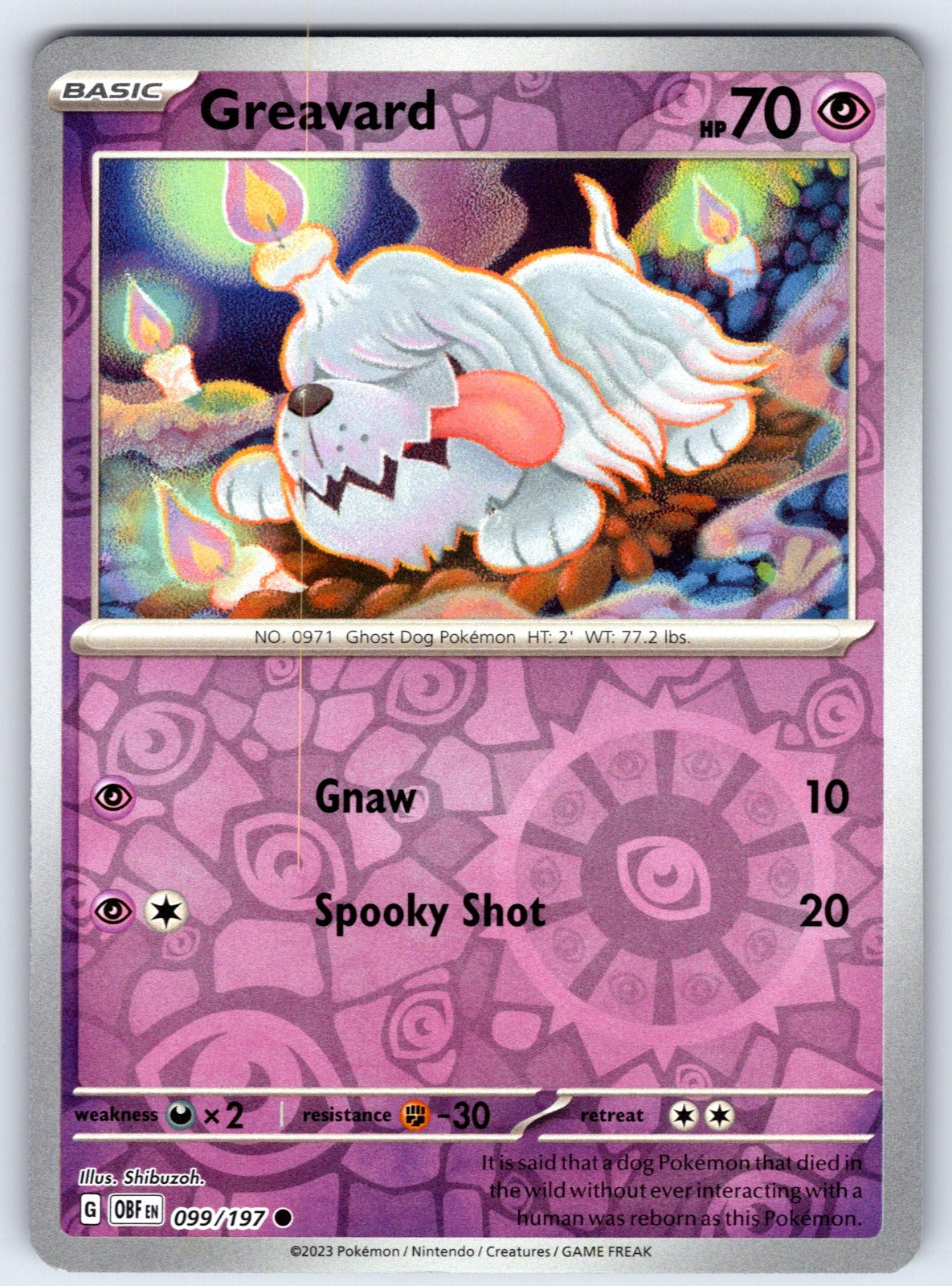 Greavard Reverse Holo Common SV03: Obsidian Flames 099/197 NM 2023