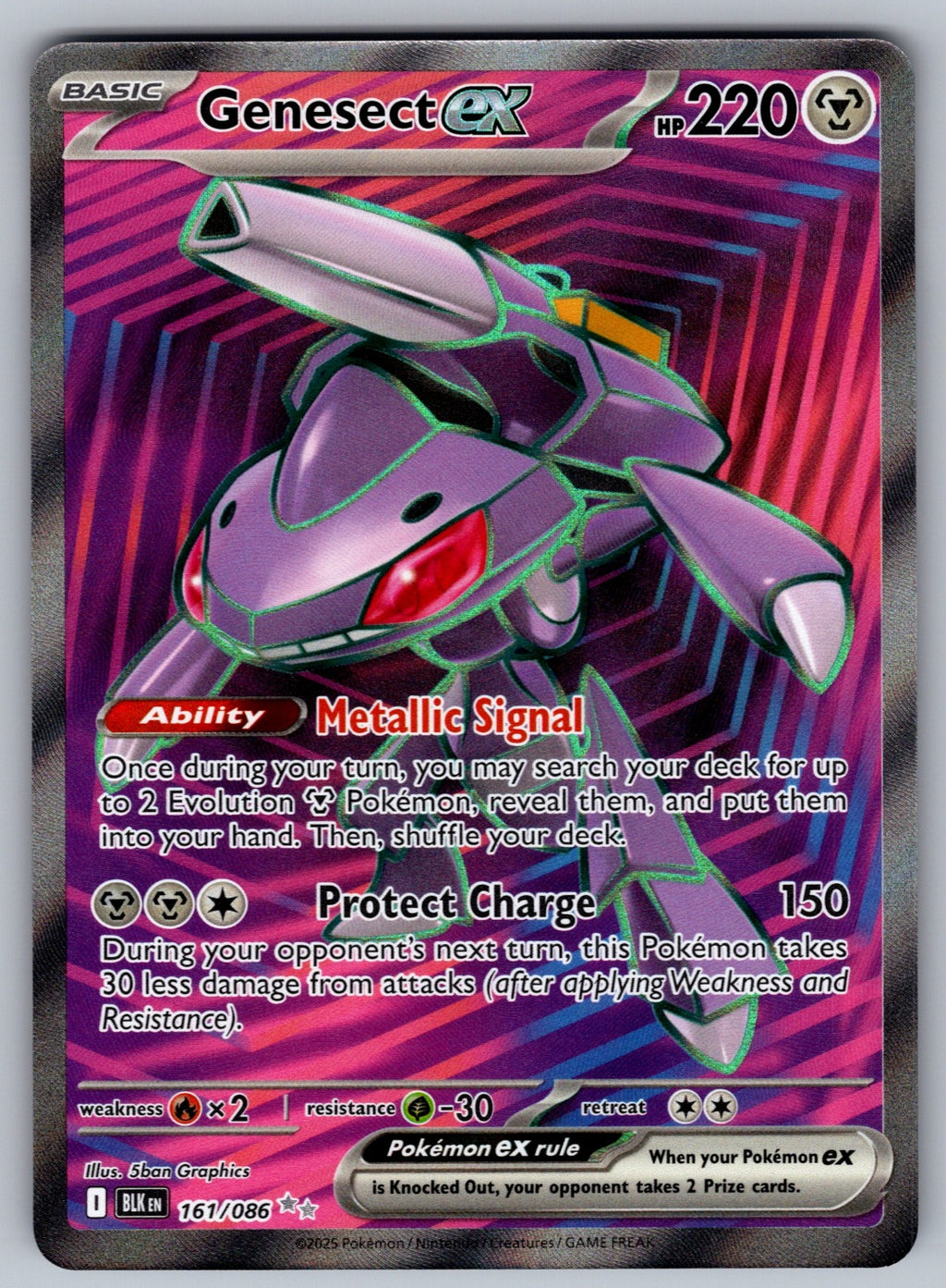 Genesect ex Holo Ultra Rare SV: Black Bolt 161/086 NM 2025