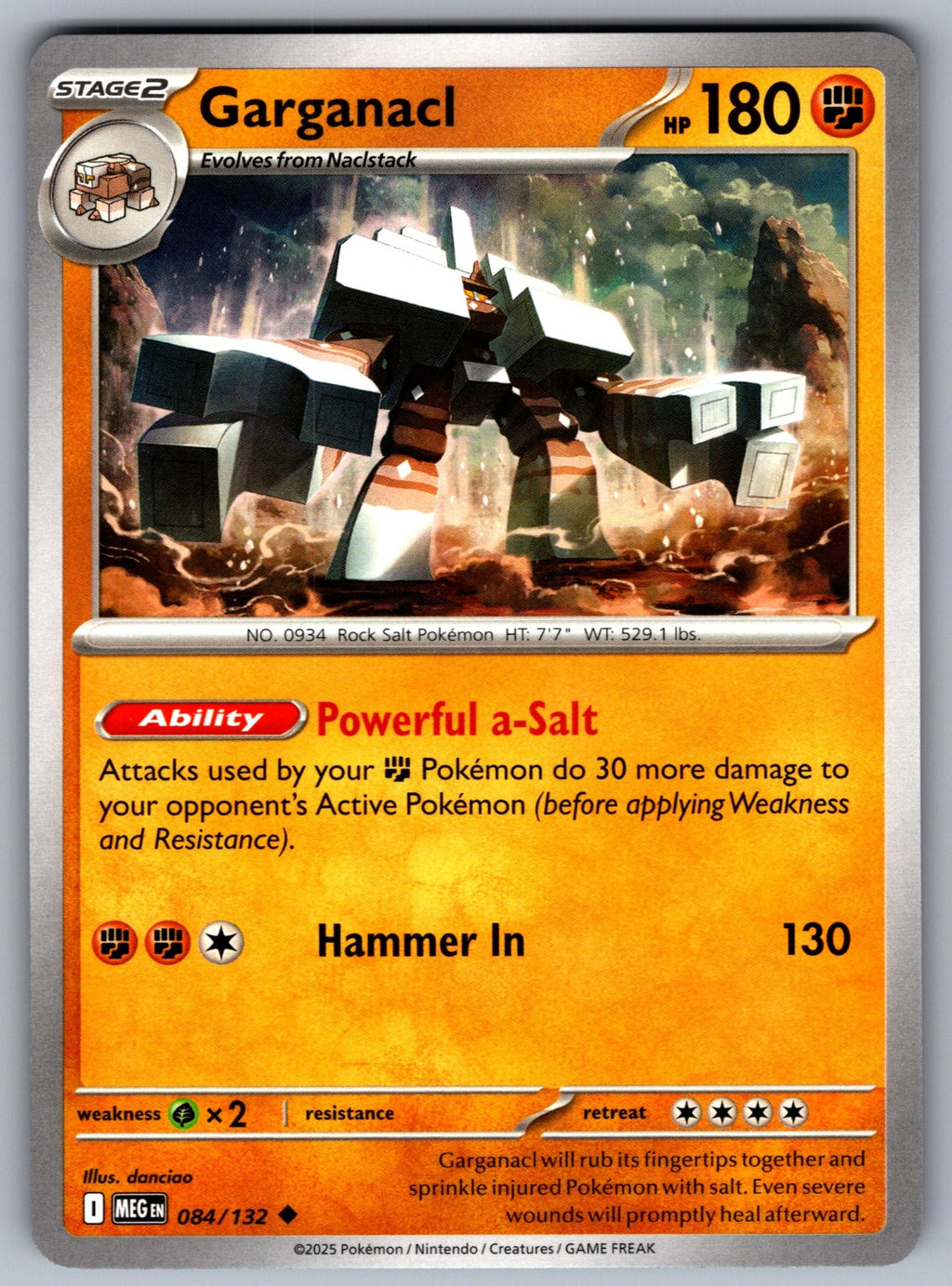 Garganacl Uncommon ME01: Mega Evolution 084/132 NM 2025