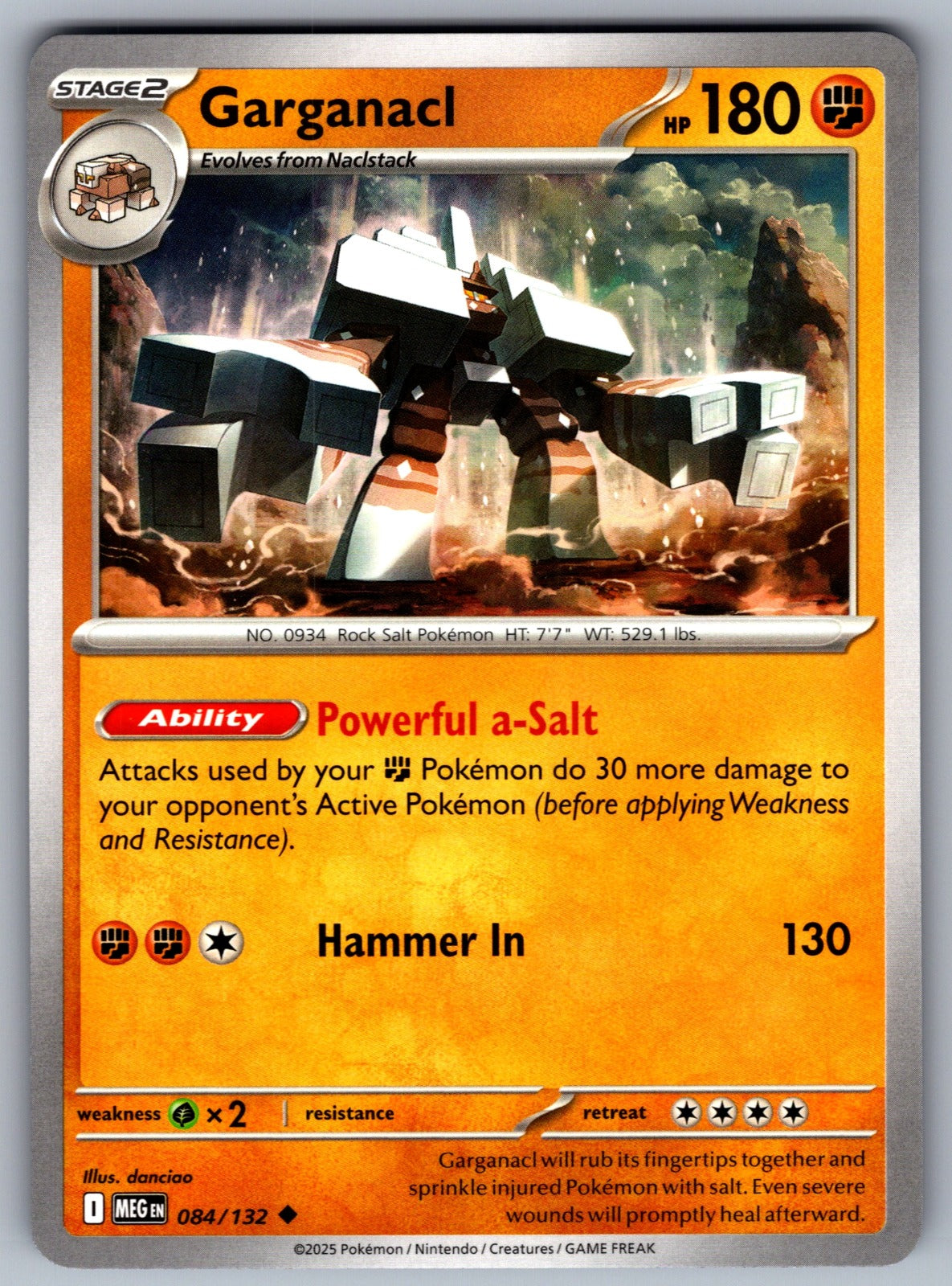 Garganacl Uncommon ME01: Mega Evolution 084/132 NM 2025