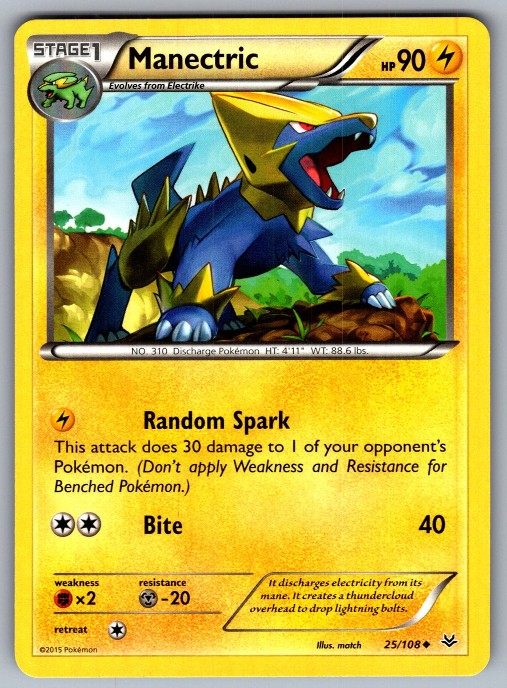 Manectric Uncommon XY - Roaring Skies 25/108 LP 2015