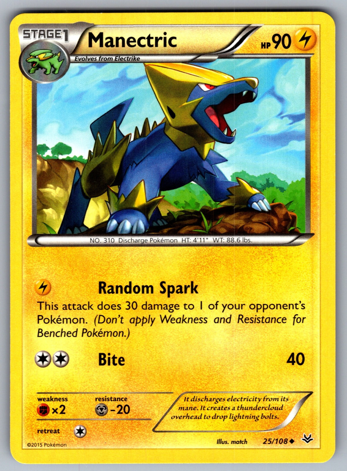 Manectric Uncommon XY - Roaring Skies 25/108 LP 2015