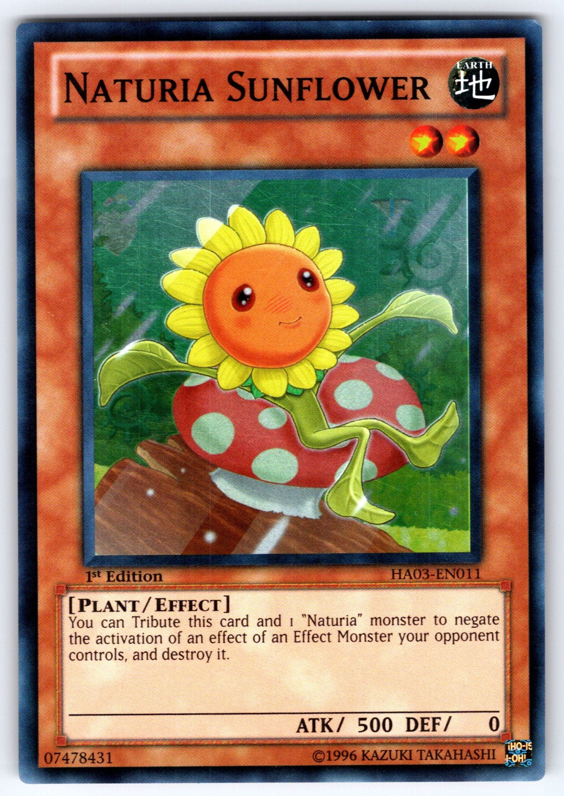 Naturia Sunflower Unlimited Super Rare Hidden Arsenal 3 HA03-EN011 NM 2010