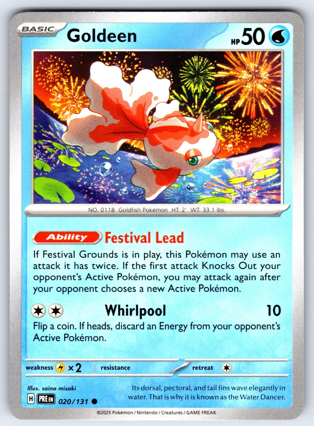 Goldeen Common SV: Prismatic Evolutions 020/131 NM 2025