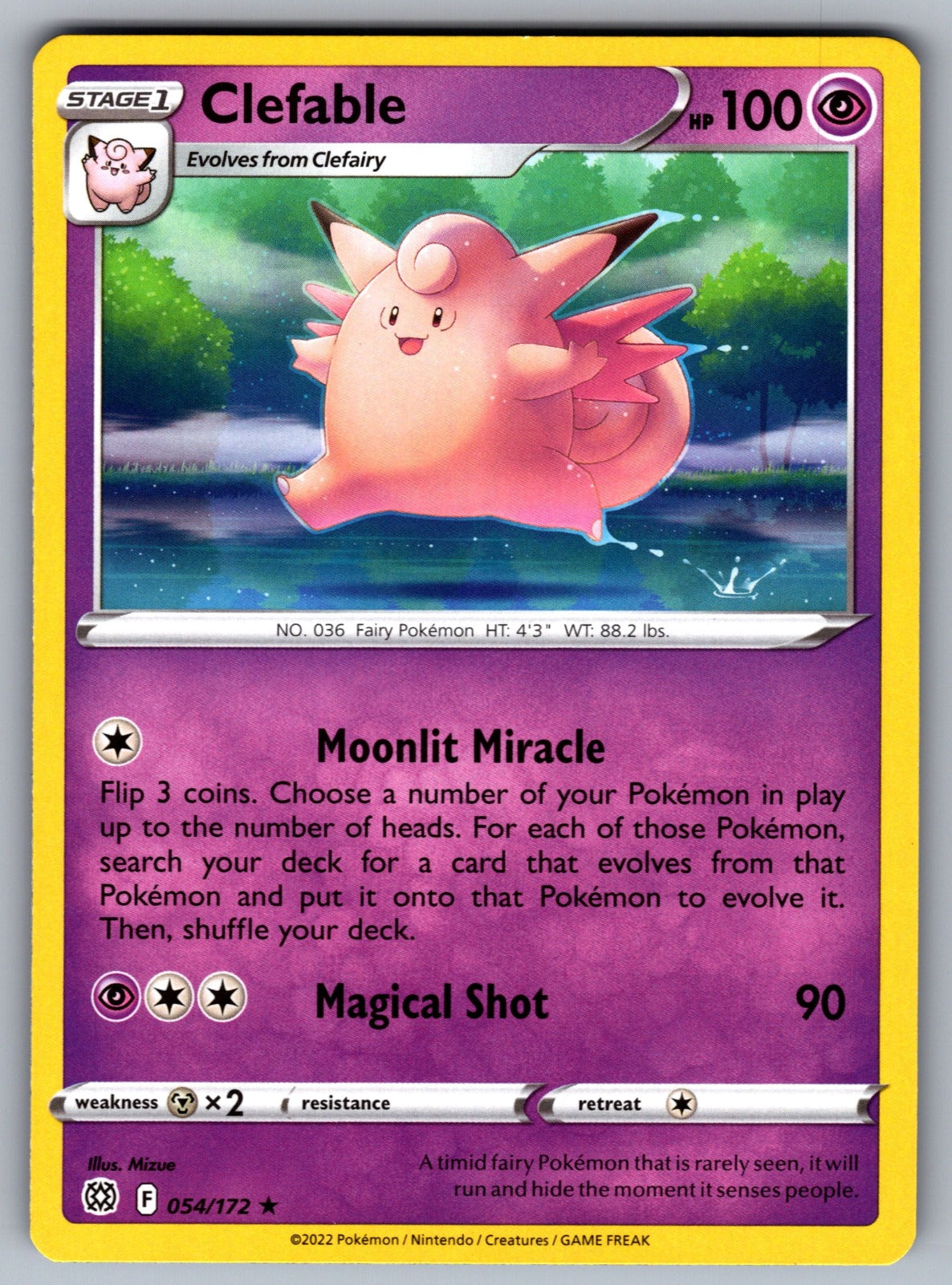 Clefable Rare SWSH09: Brilliant Stars 054/172 NM 2022