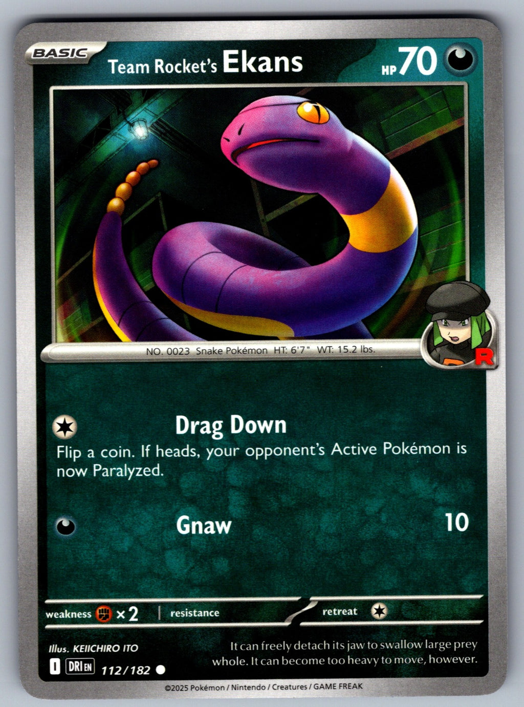 Team Rocket's Ekans Common SV10: Destined Rivals 112/182 NM 2025