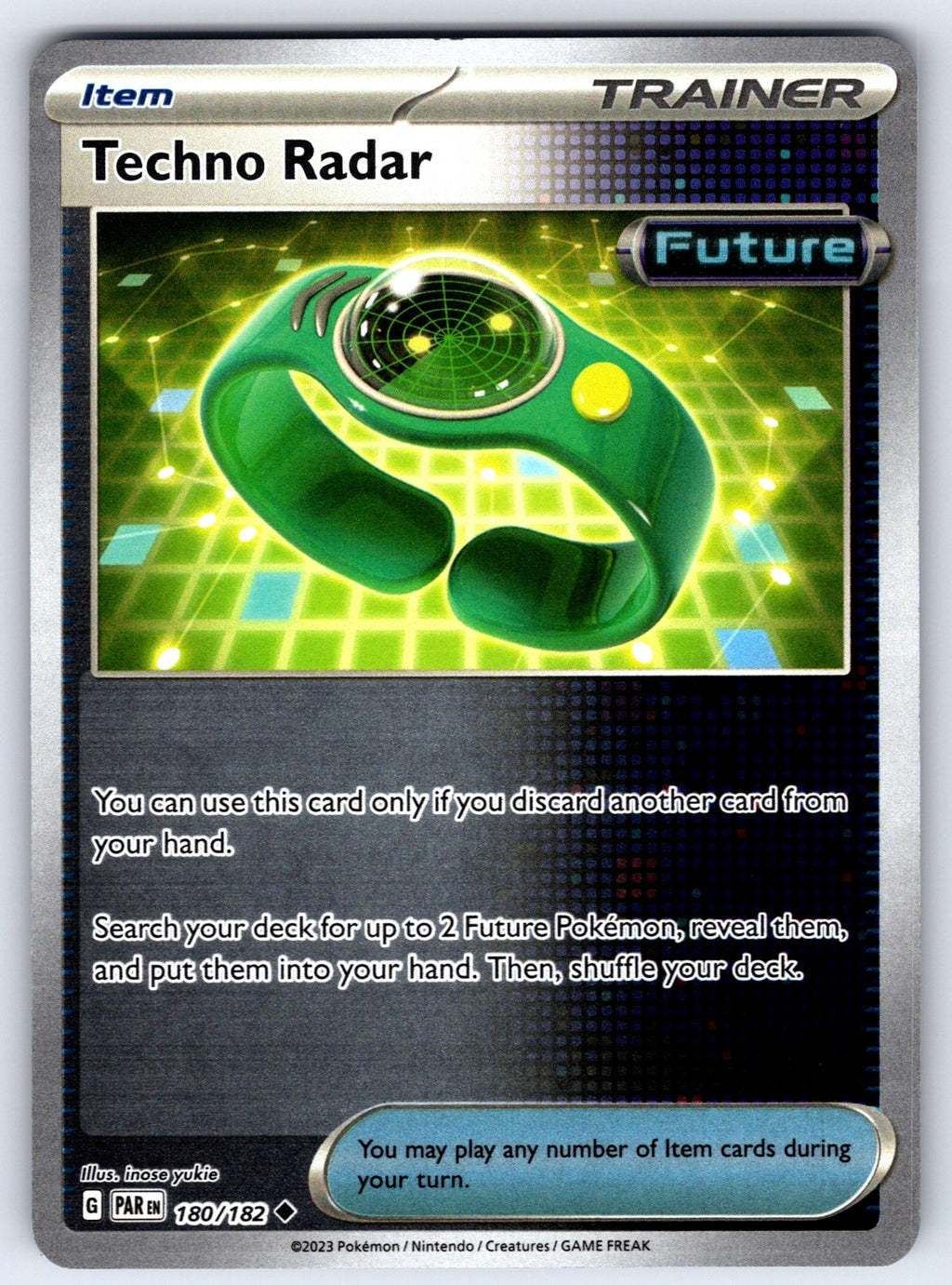 Techno Radar Reverse Holo Uncommon SV04: Paradox Rift 180/182 NM 2023