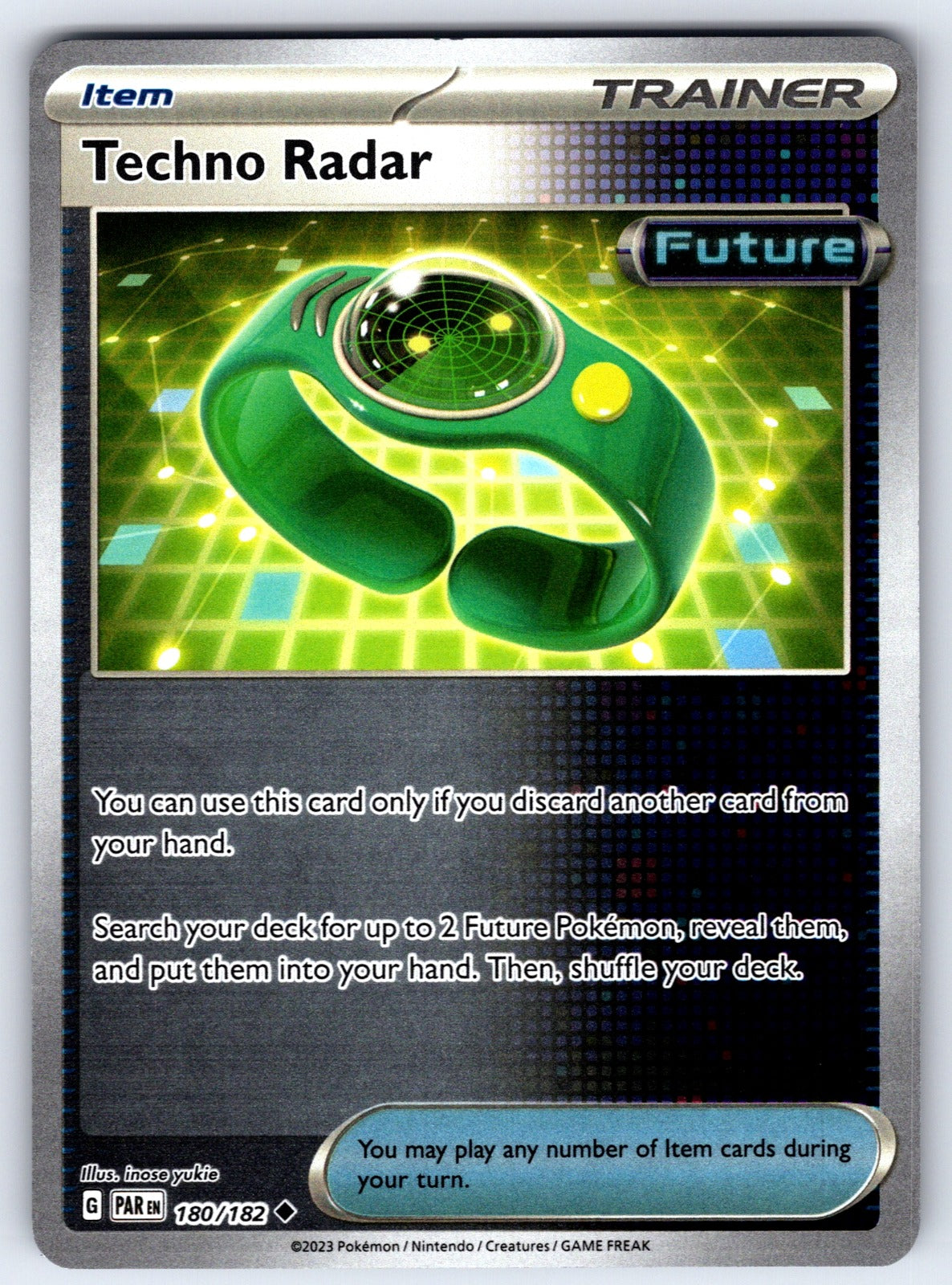 Techno Radar Reverse Holo Uncommon SV04: Paradox Rift 180/182 NM 2023