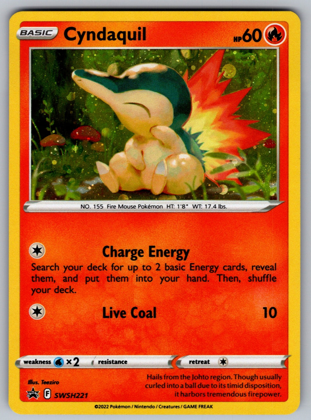 Cyndaquil Holo Promo SWSH: Sword & Shield Promo Cards SWSH221 NM 2019