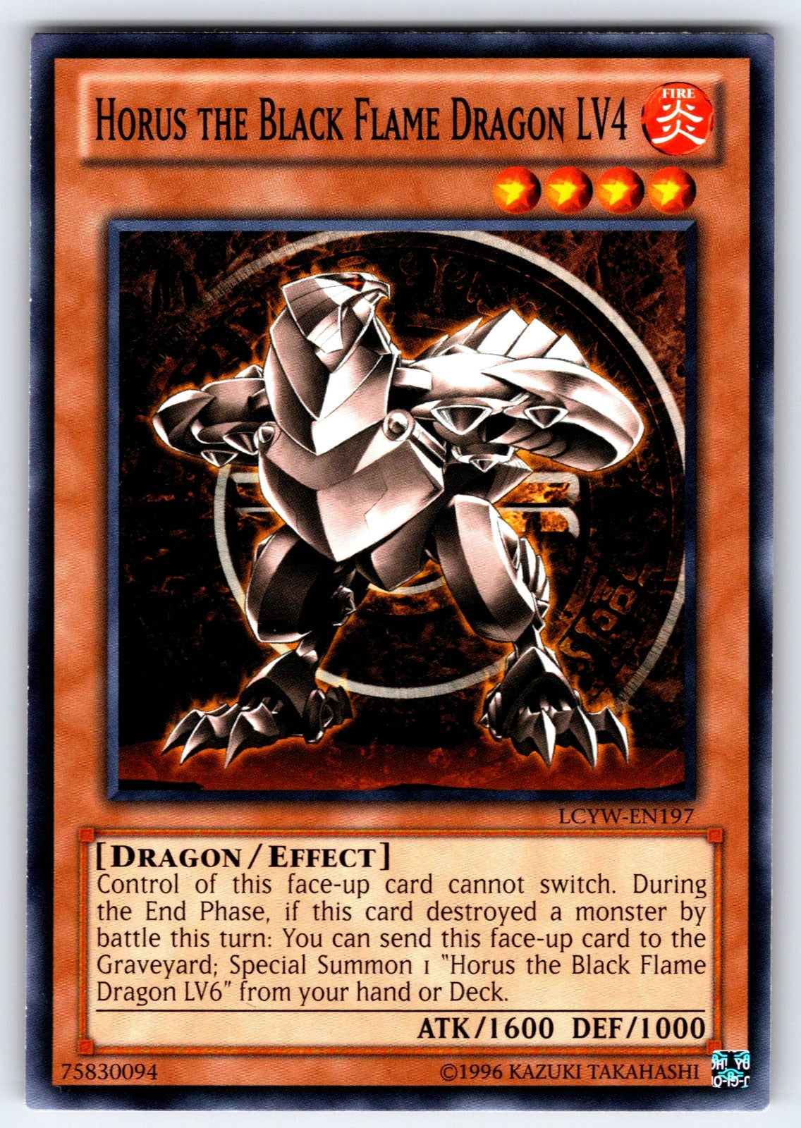 Horus the Black Flame Dragon LV4 Unlimited Common Legendary Collection 3: Yugi's