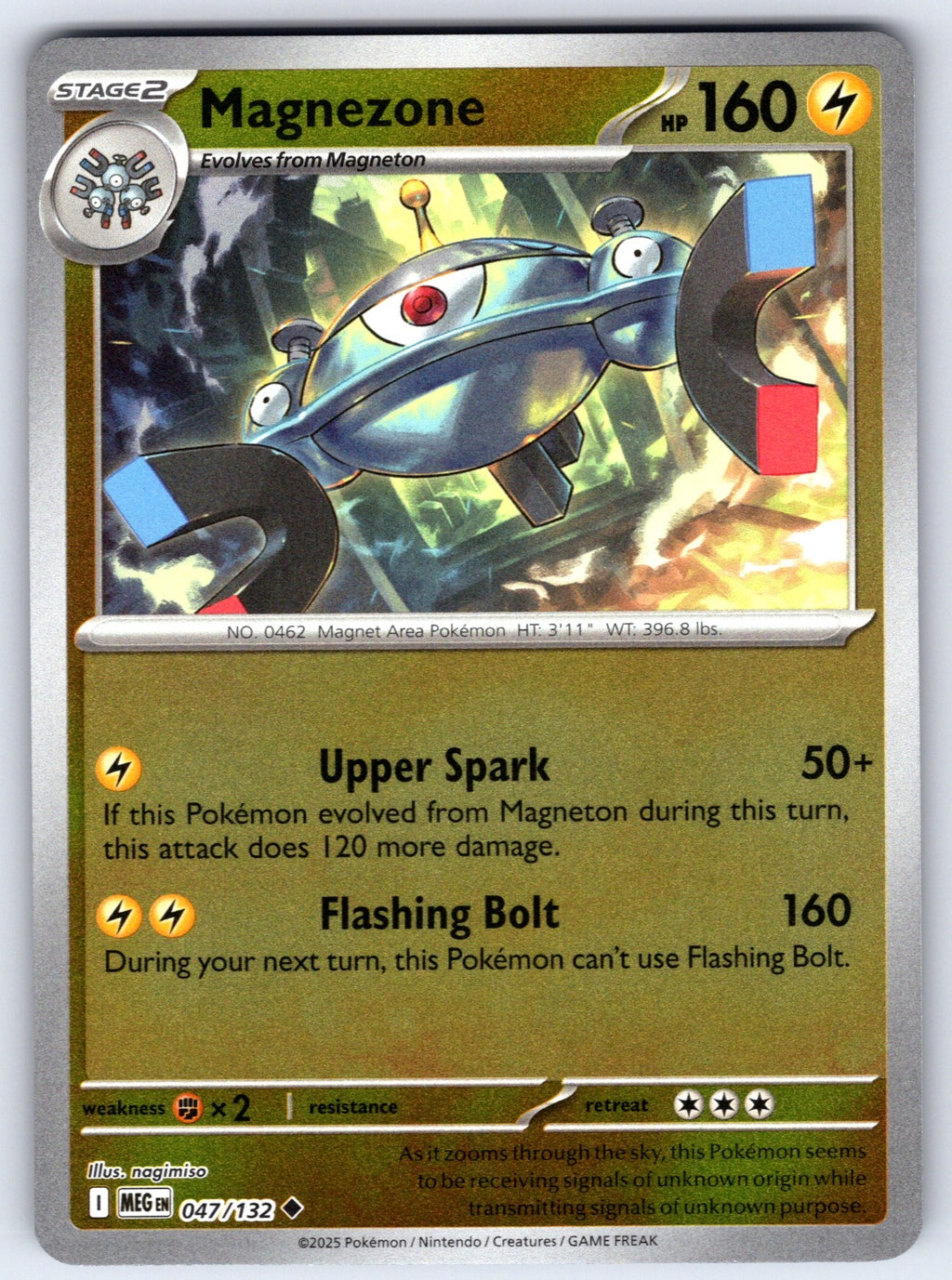 Magnezone Reverse Holo Uncommon ME01: Mega Evolution 047/132 NM 2025