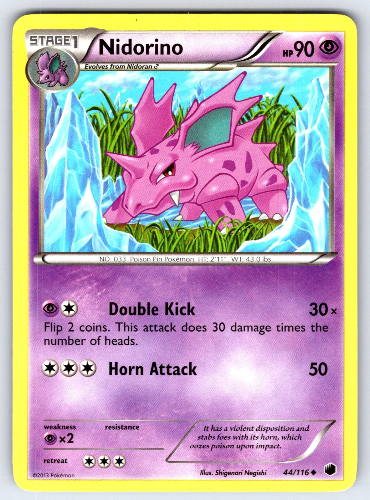 Nidorino Uncommon Plasma Freeze 44/116 LP 2013
