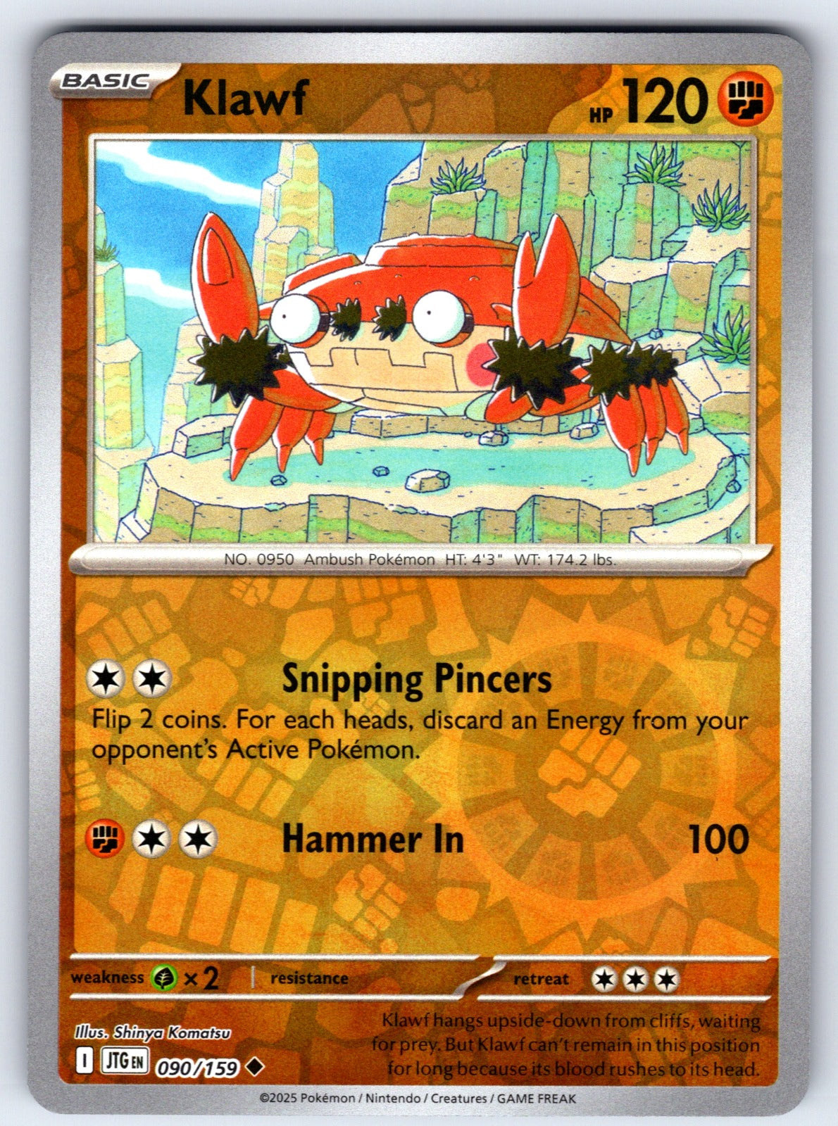 Klawf Reverse Holo Uncommon SV09: Journey Together 090/159 NM 2025