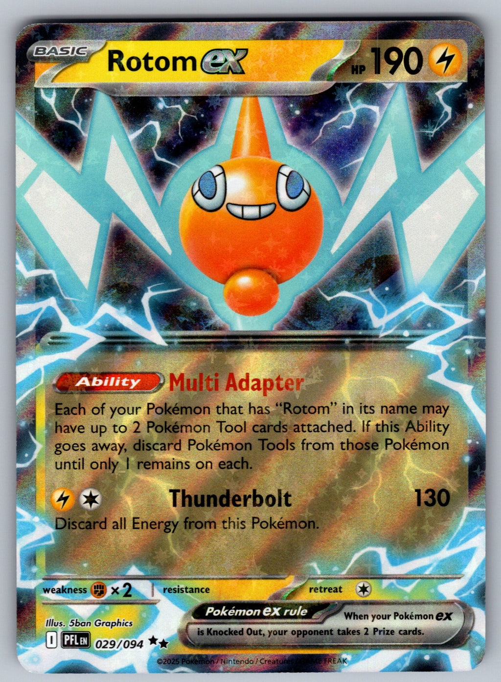 Rotom ex Holo Double Rare ME02: Phantasmal Flames 029/094 NM 2025