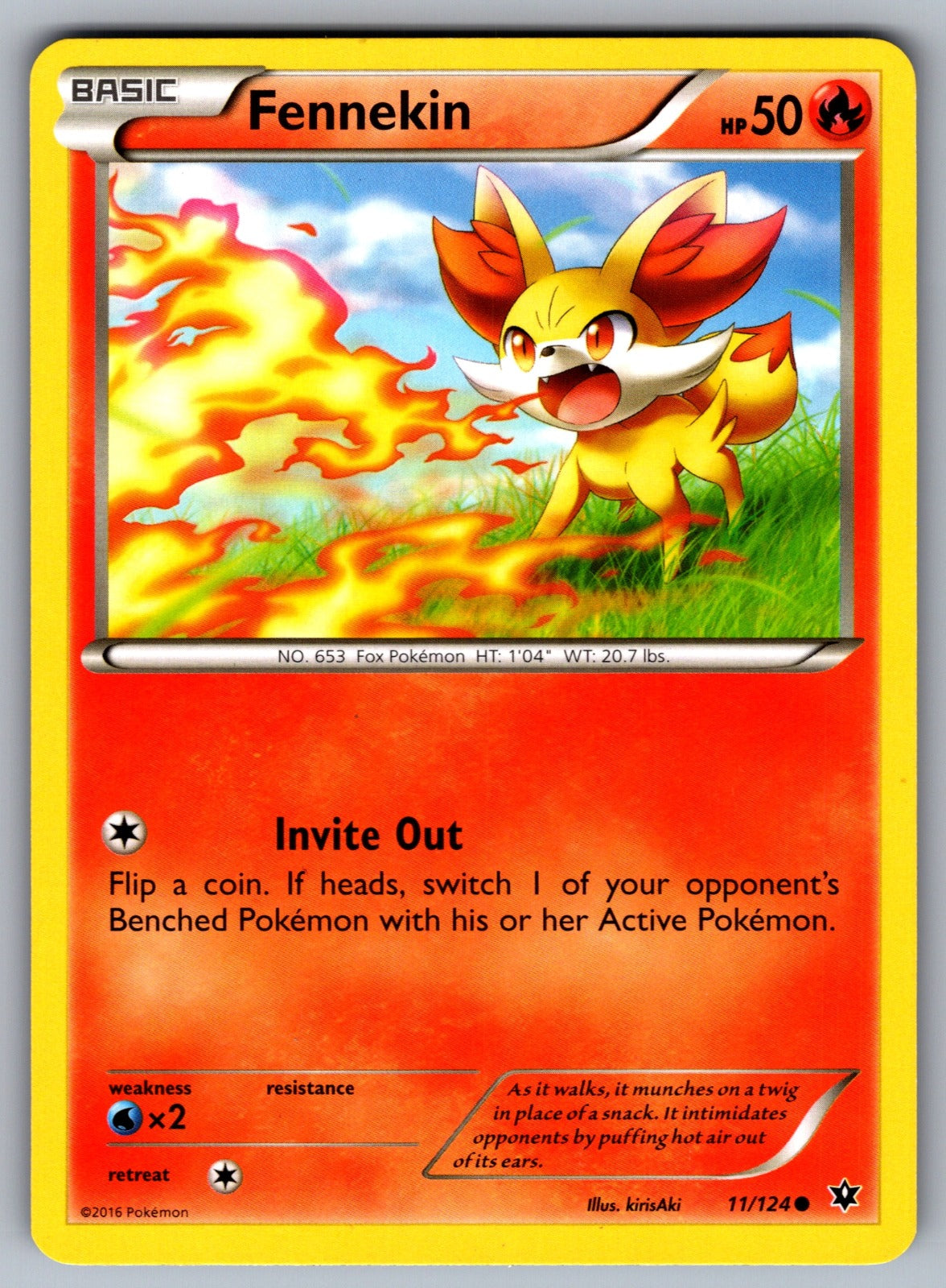 Fennekin (11) Common XY - Fates Collide 11/124 LP 2016