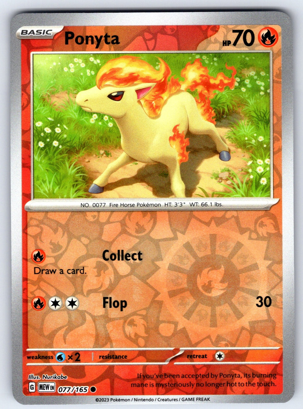 Ponyta Reverse Holo Common SV: Scarlet & Violet 151 077/165 NM 2023