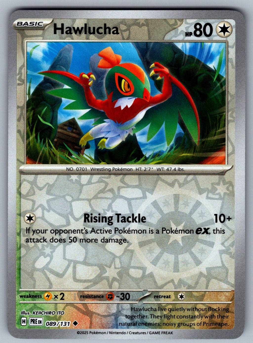 Hawlucha Reverse Holo Uncommon SV: Prismatic Evolutions 089/131 NM 2025