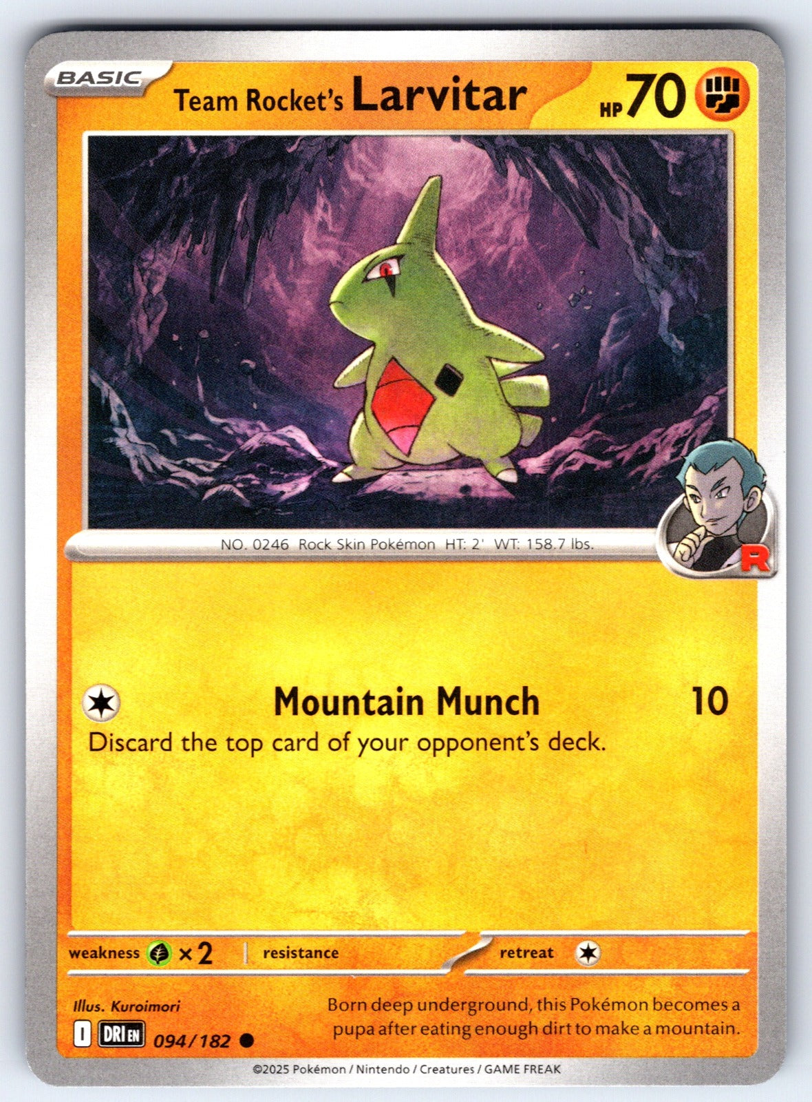 Team Rocket's Larvitar Common SV10: Destined Rivals 094/182 NM 2025