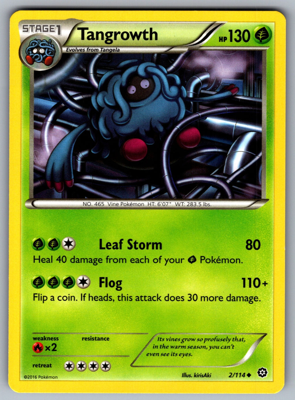 Tangrowth Uncommon XY - Steam Siege 2/114 LP 2016