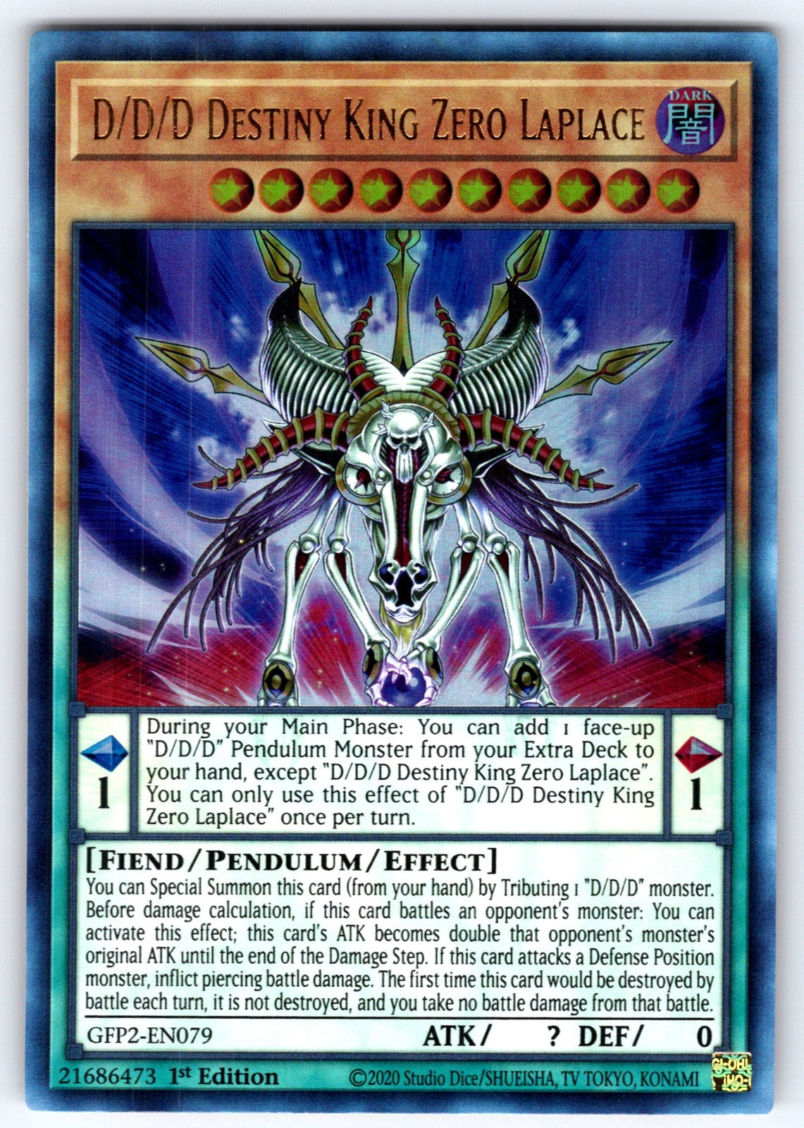 D/D/D Destiny King Zero Laplace 1st Edition Ultra Rare Ghosts From the Past: The