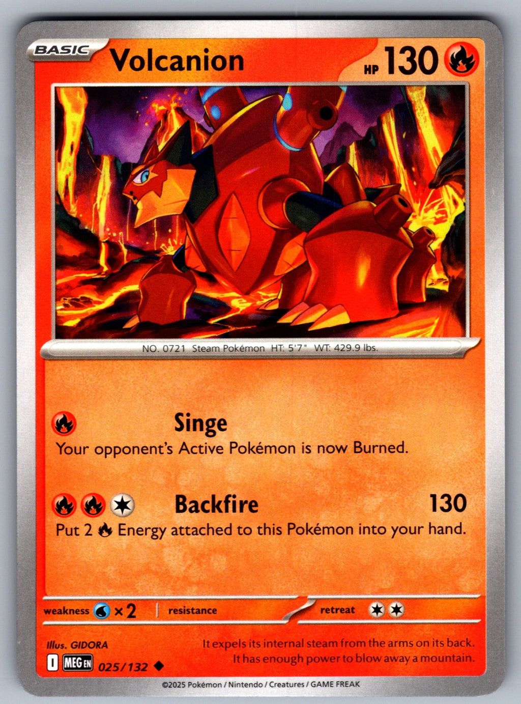 Volcanion Uncommon ME01: Mega Evolution 025/132 NM 2025