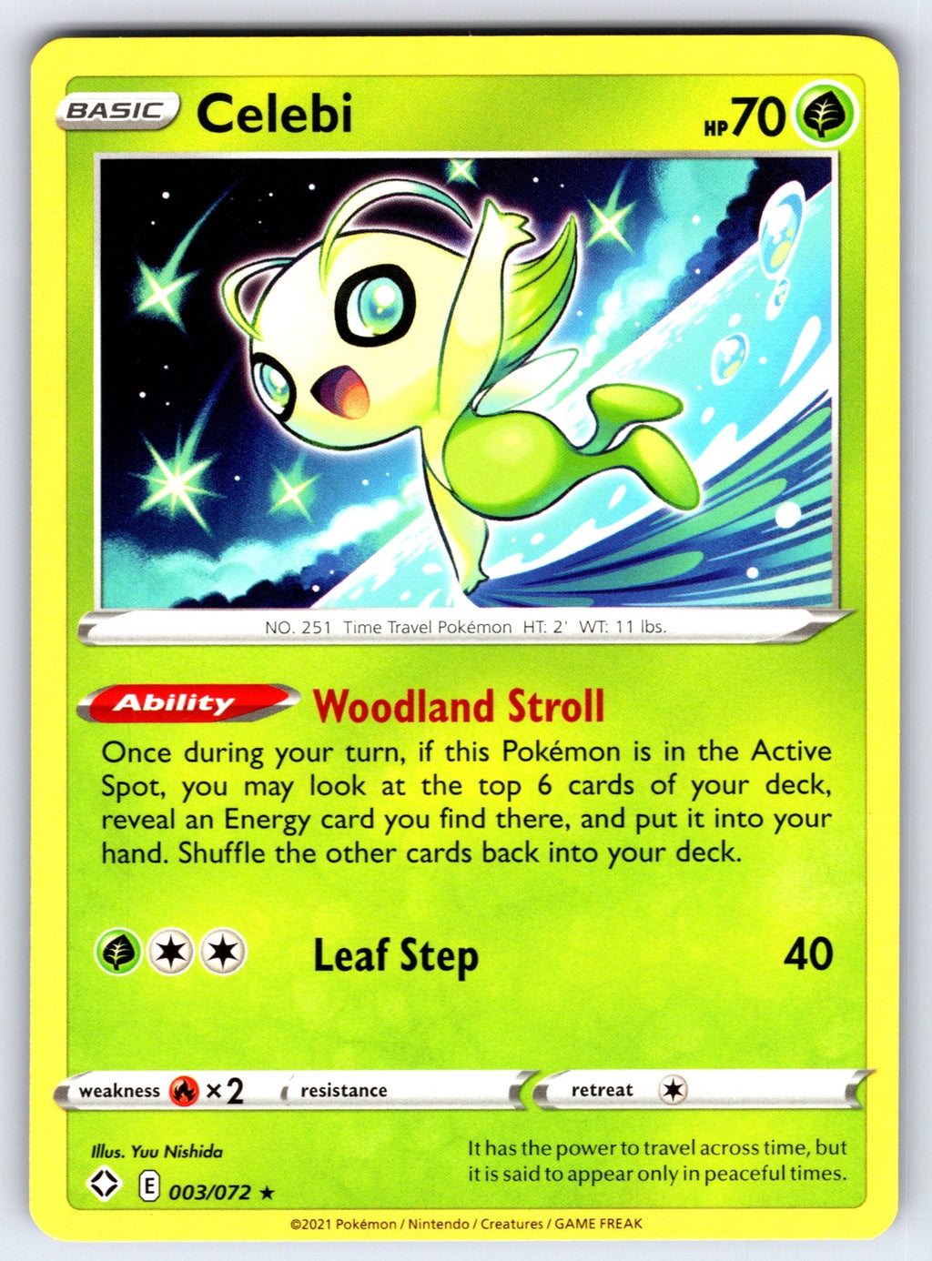 Celebi Rare Shining Fates 003/072 NM 2021