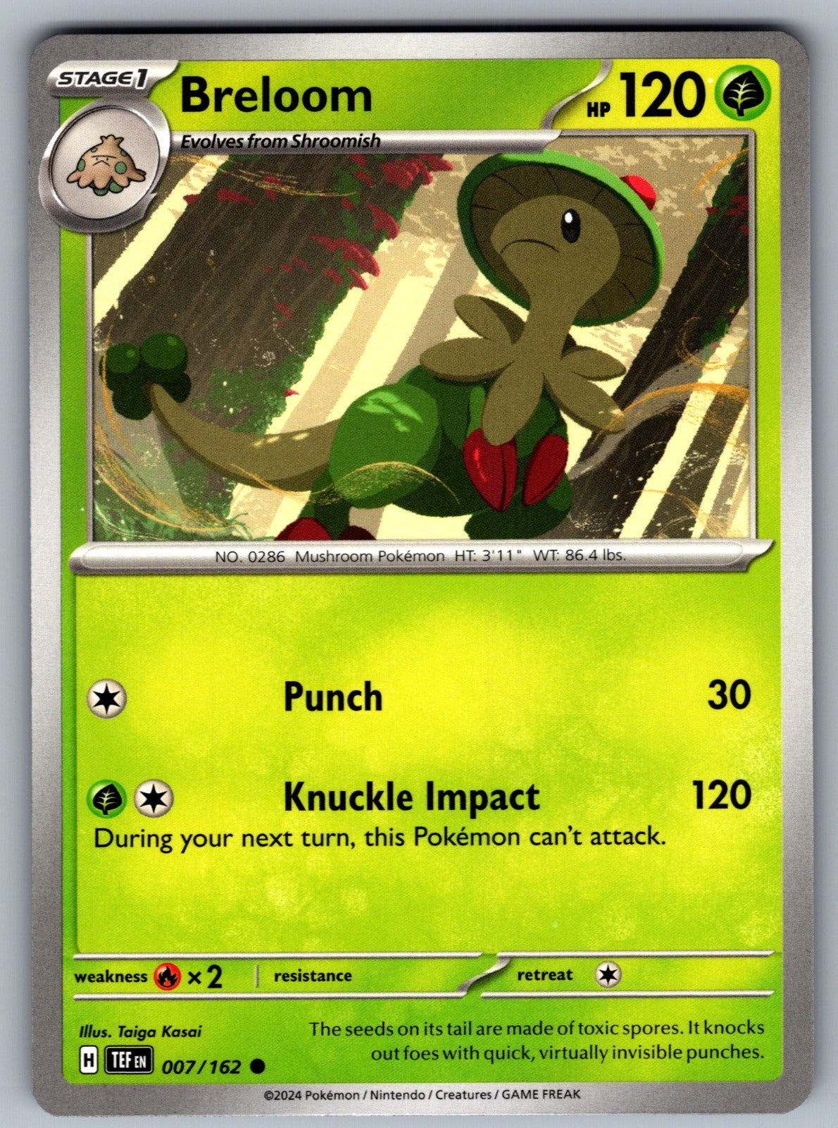 Breloom Common SV05: Temporal Forces 007/162 NM 2024