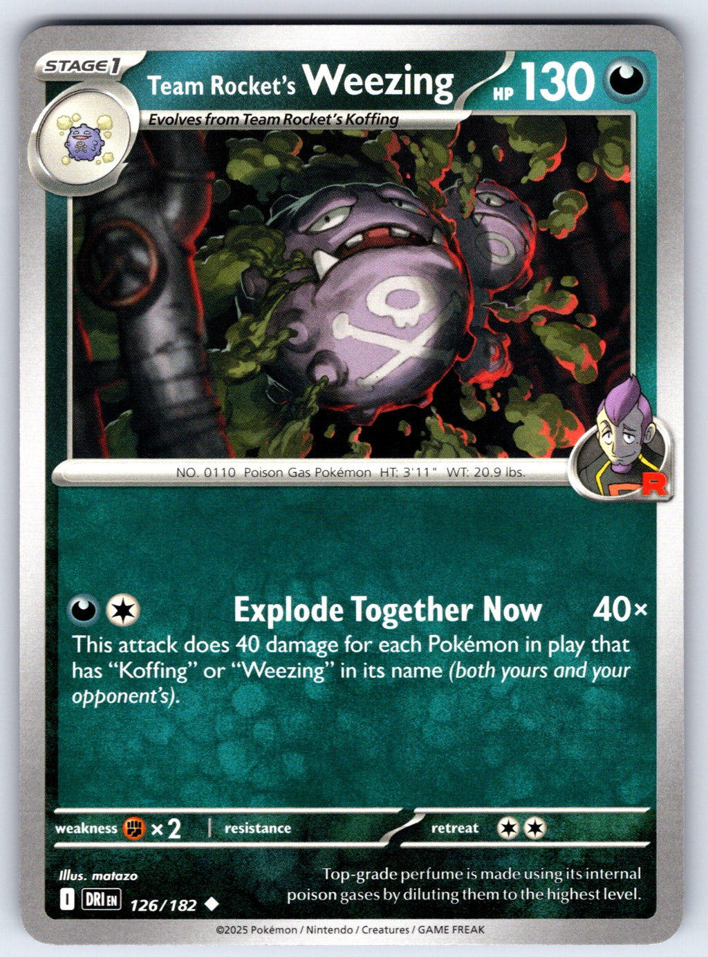 Team Rocket's Weezing Uncommon SV10: Destined Rivals 126/182 NM 2025