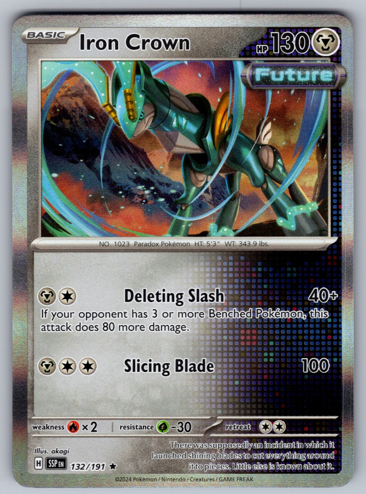 Iron Crown Holo Rare SV08: Surging Sparks 132/191 NM 2024