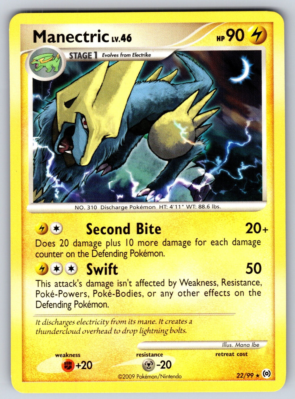 Manectric (22) Rare Arceus 22/99 LP 2009