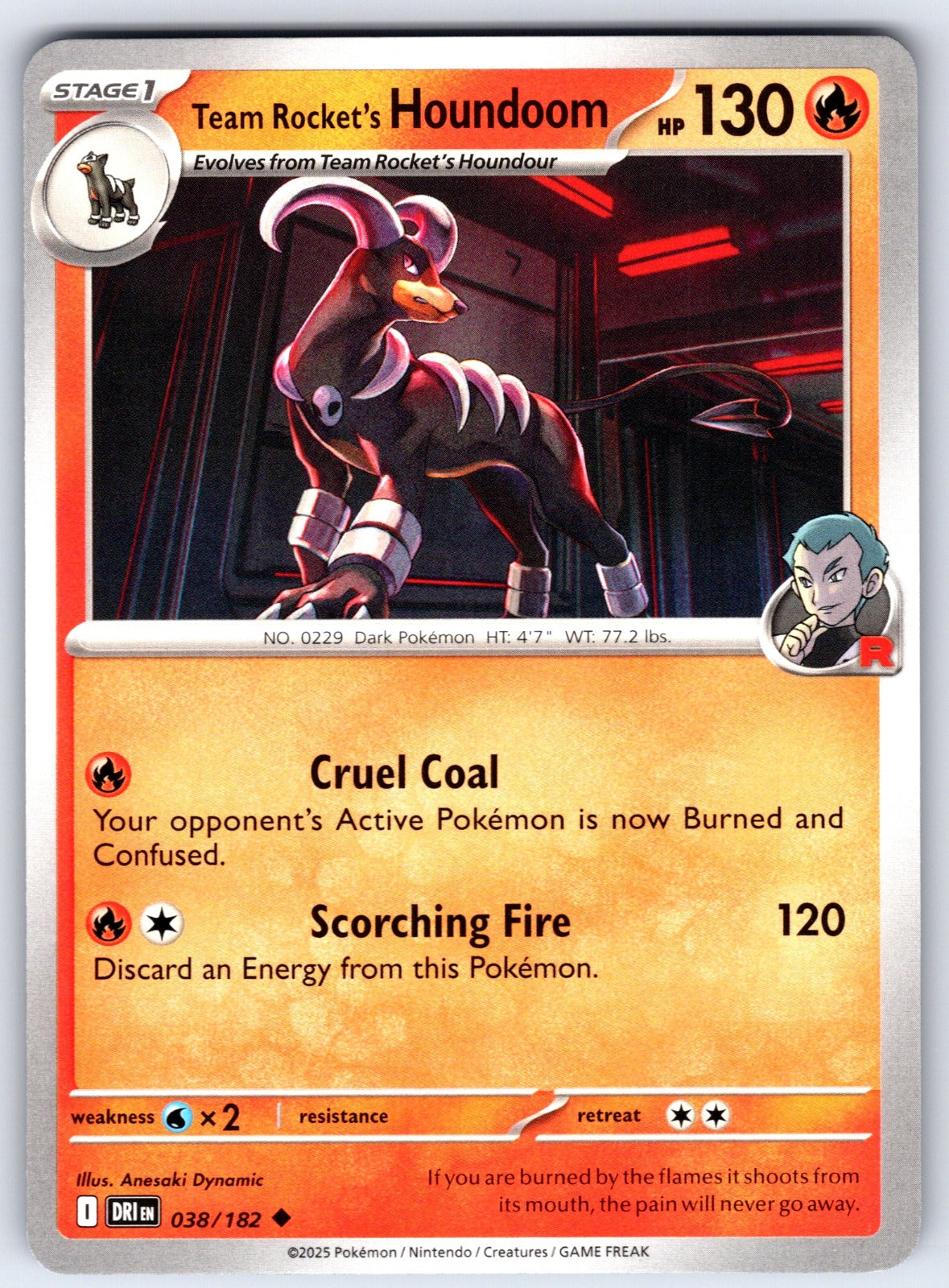 Team Rocket's Houndoom Uncommon SV10: Destined Rivals 038/182 LP 2025