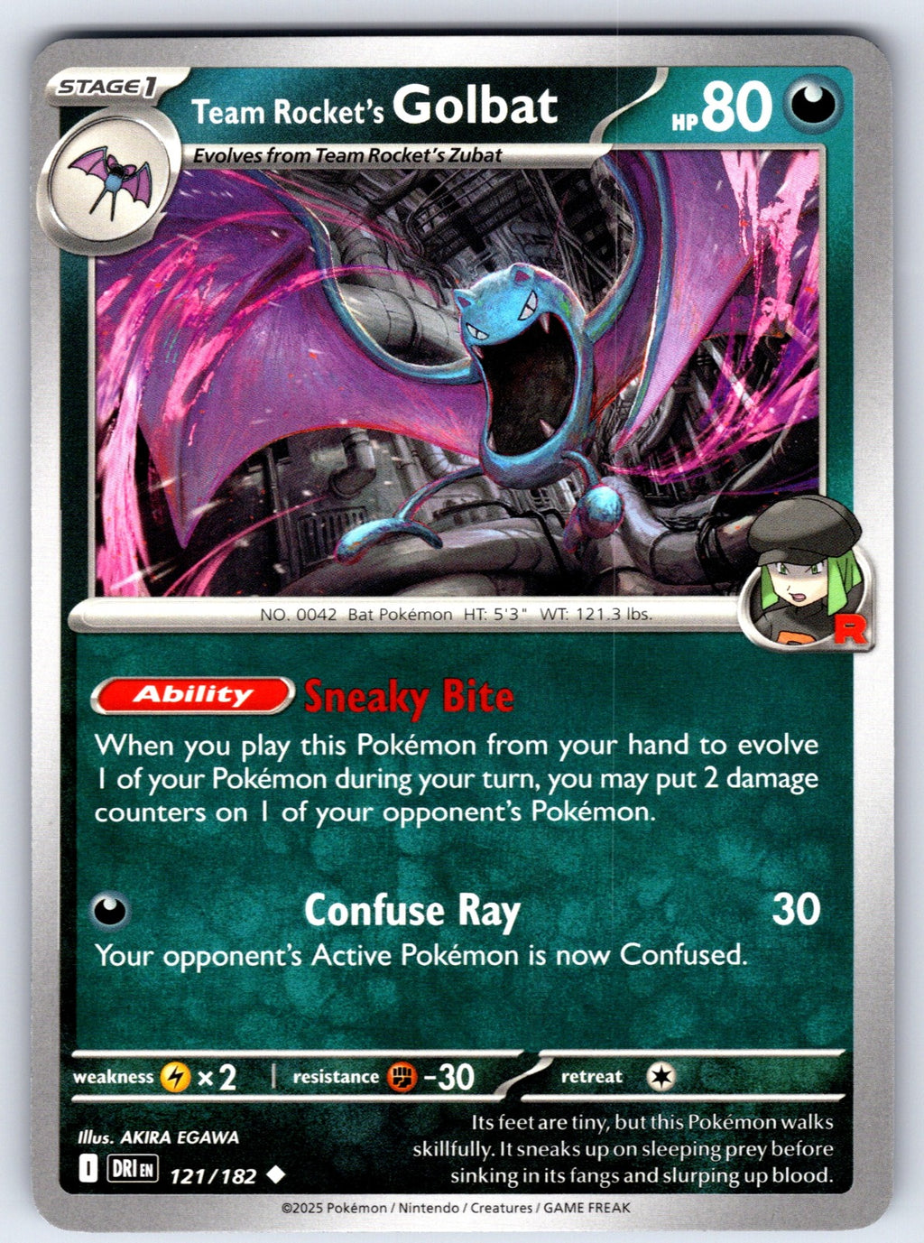 Team Rocket's Golbat Uncommon SV10: Destined Rivals 121/182 NM 2025