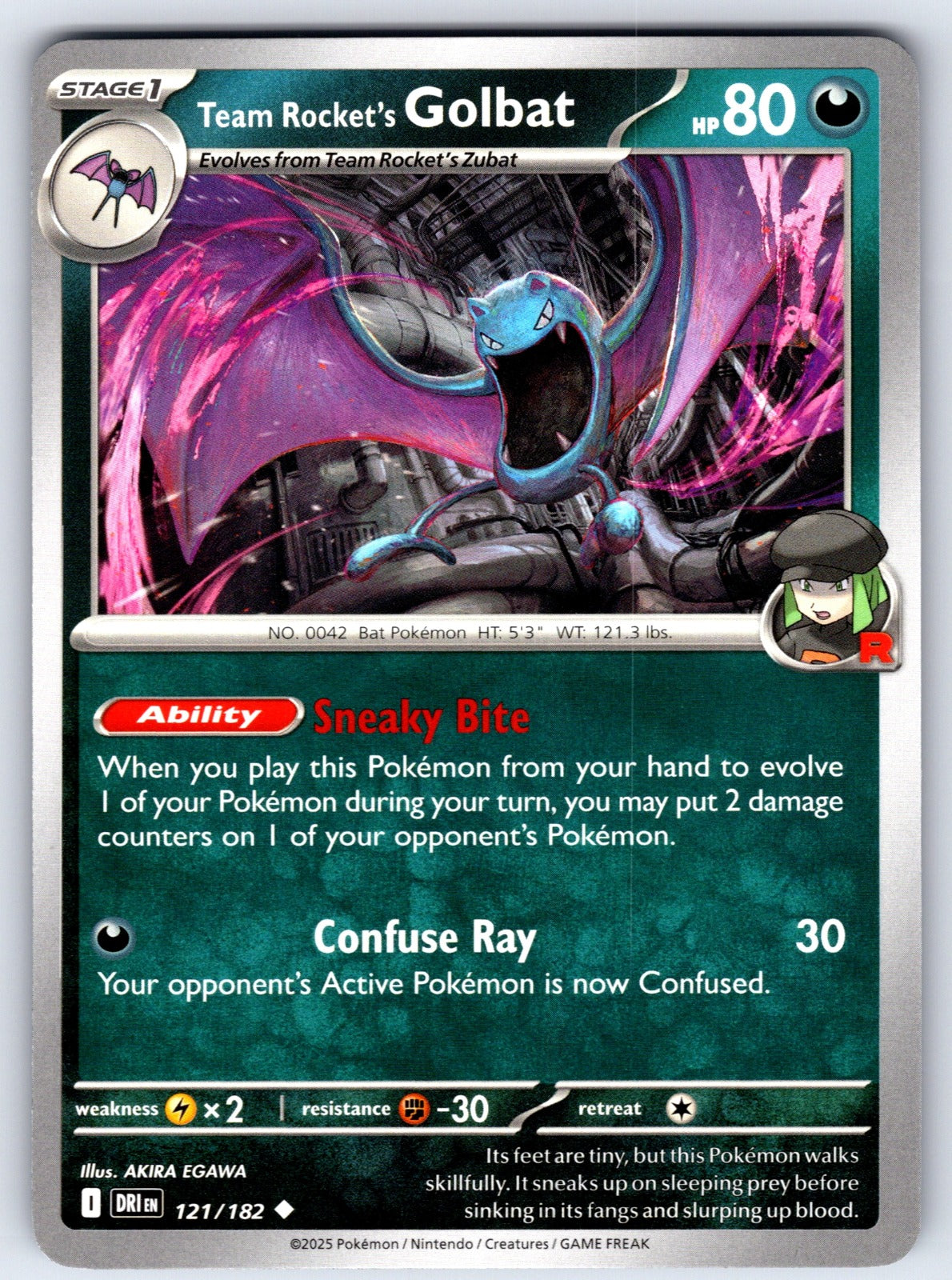 Team Rocket's Golbat Uncommon SV10: Destined Rivals 121/182 NM 2025