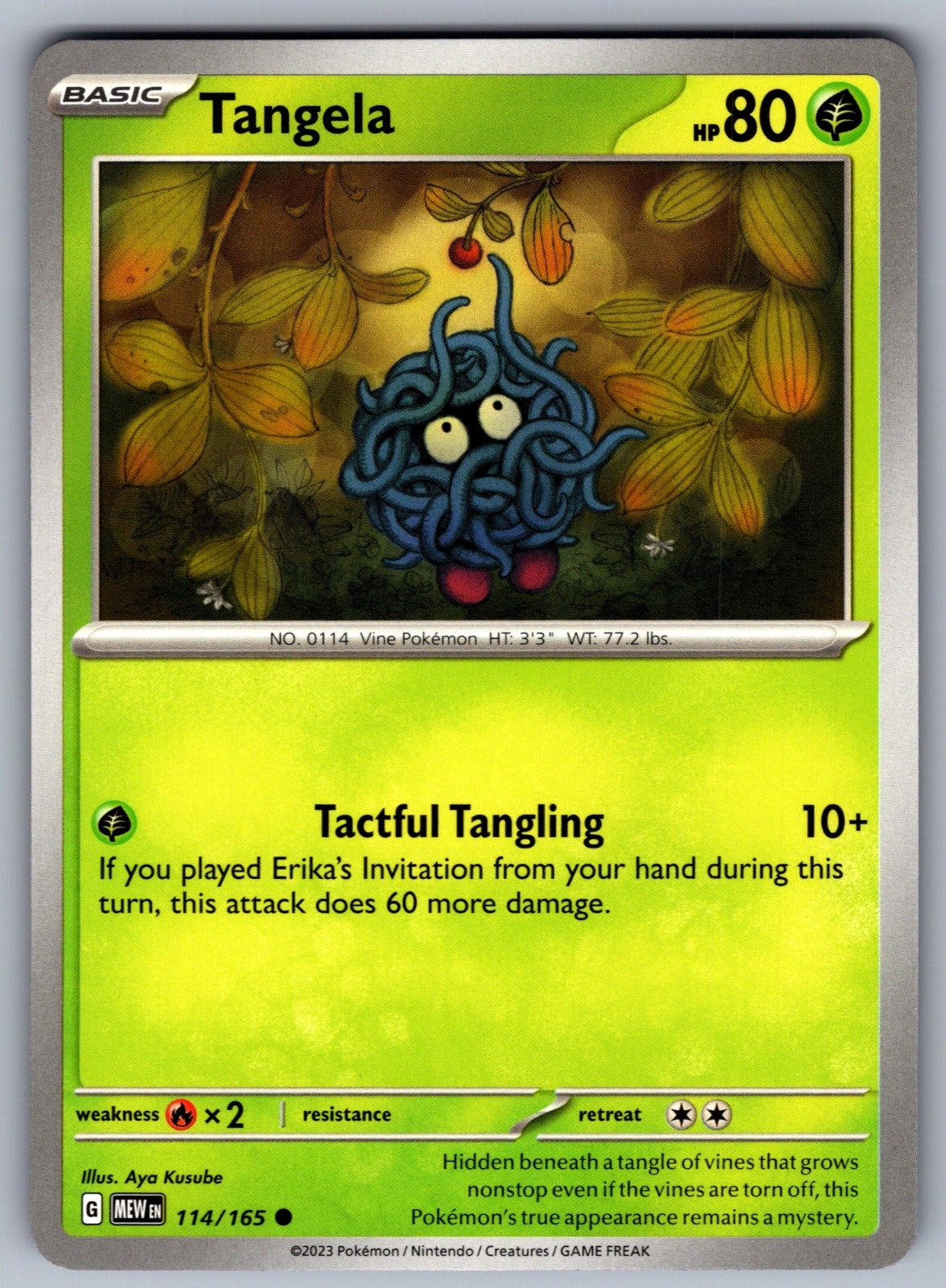 Tangela Common SV: Scarlet & Violet 151 114/165 NM 2023