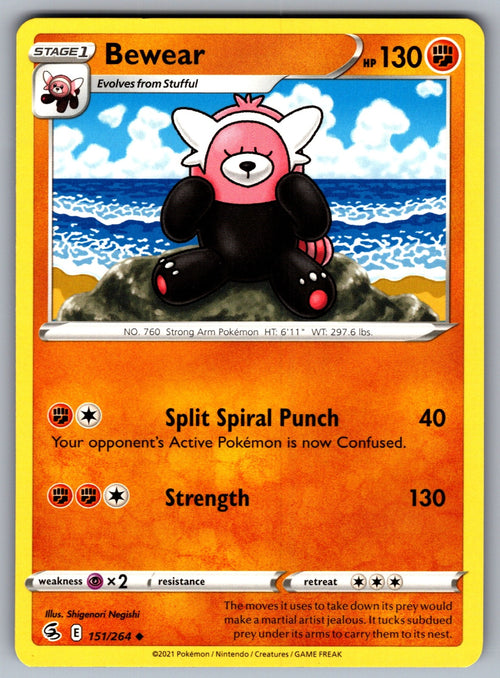 Bewear Uncommon SWSH08: Fusion Strike 151/264 NM 2021