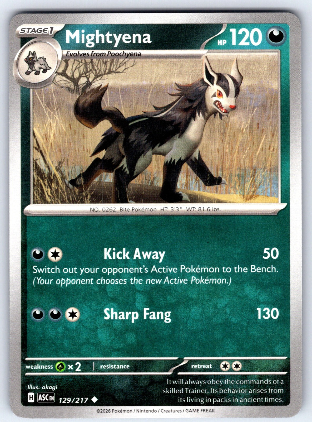 Mightyena Uncommon ME: Ascended Heroes 129/217 NM 2026