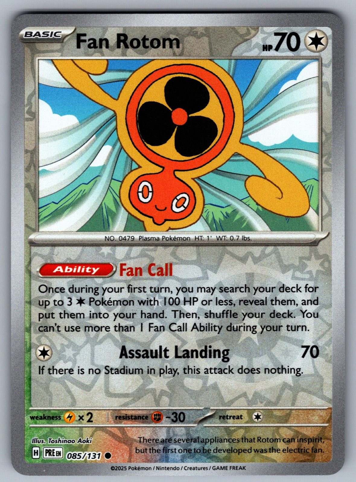 Fan Rotom Reverse Holo Common SV: Prismatic Evolutions 085/131 NM 2025