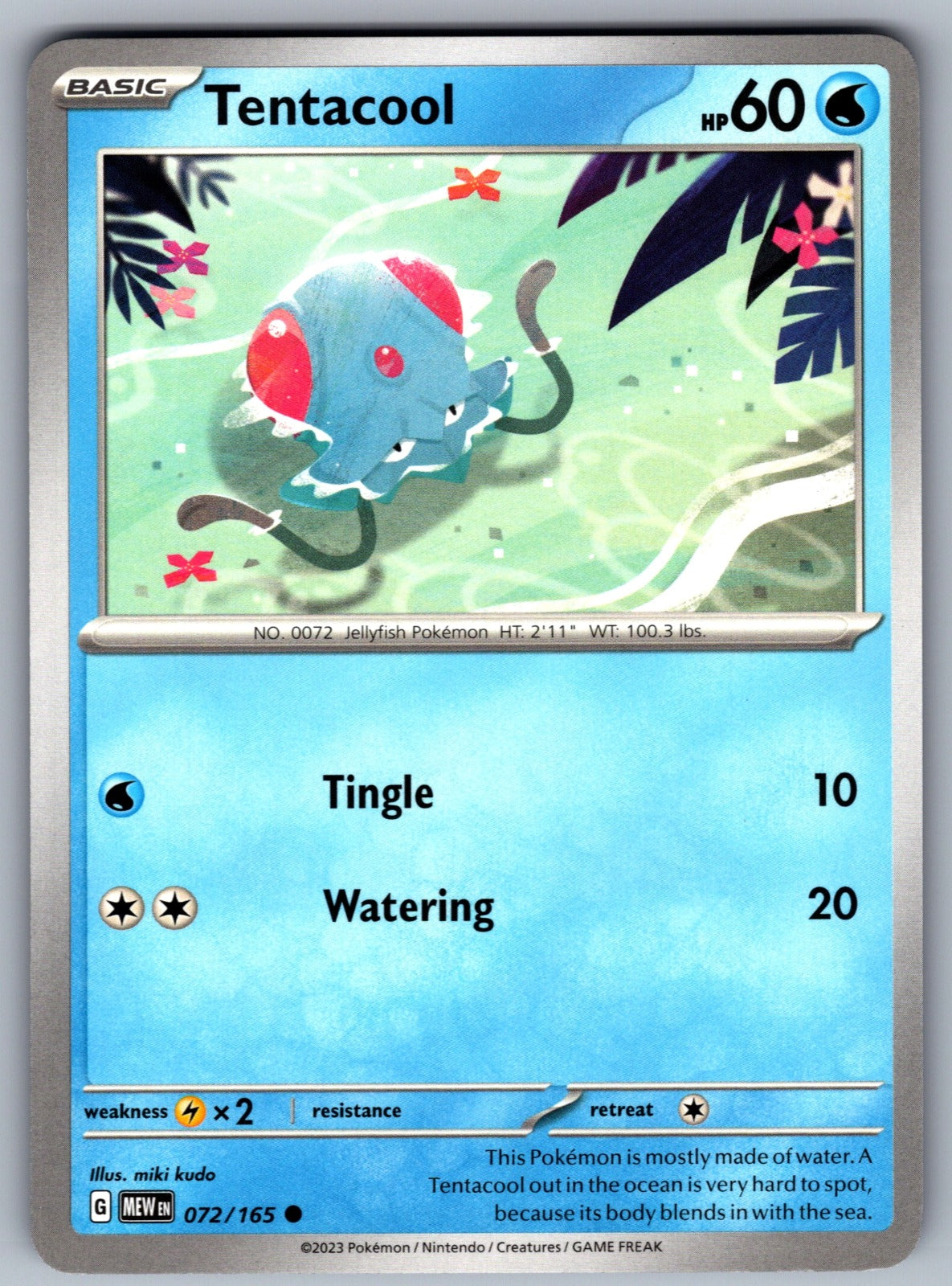 Tentacool Common SV: Scarlet & Violet 151 072/165 NM 2023