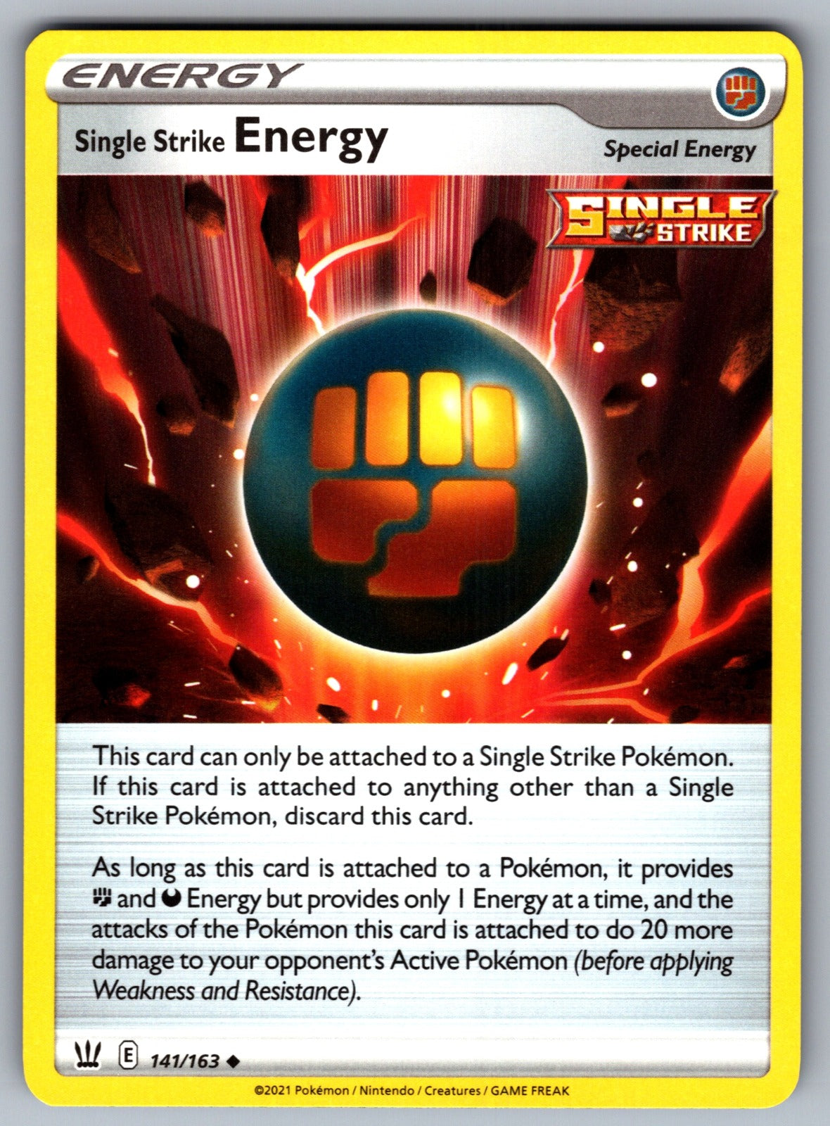 Single Strike Energy Uncommon SWSH05: Battle Styles 141/163 NM 2021